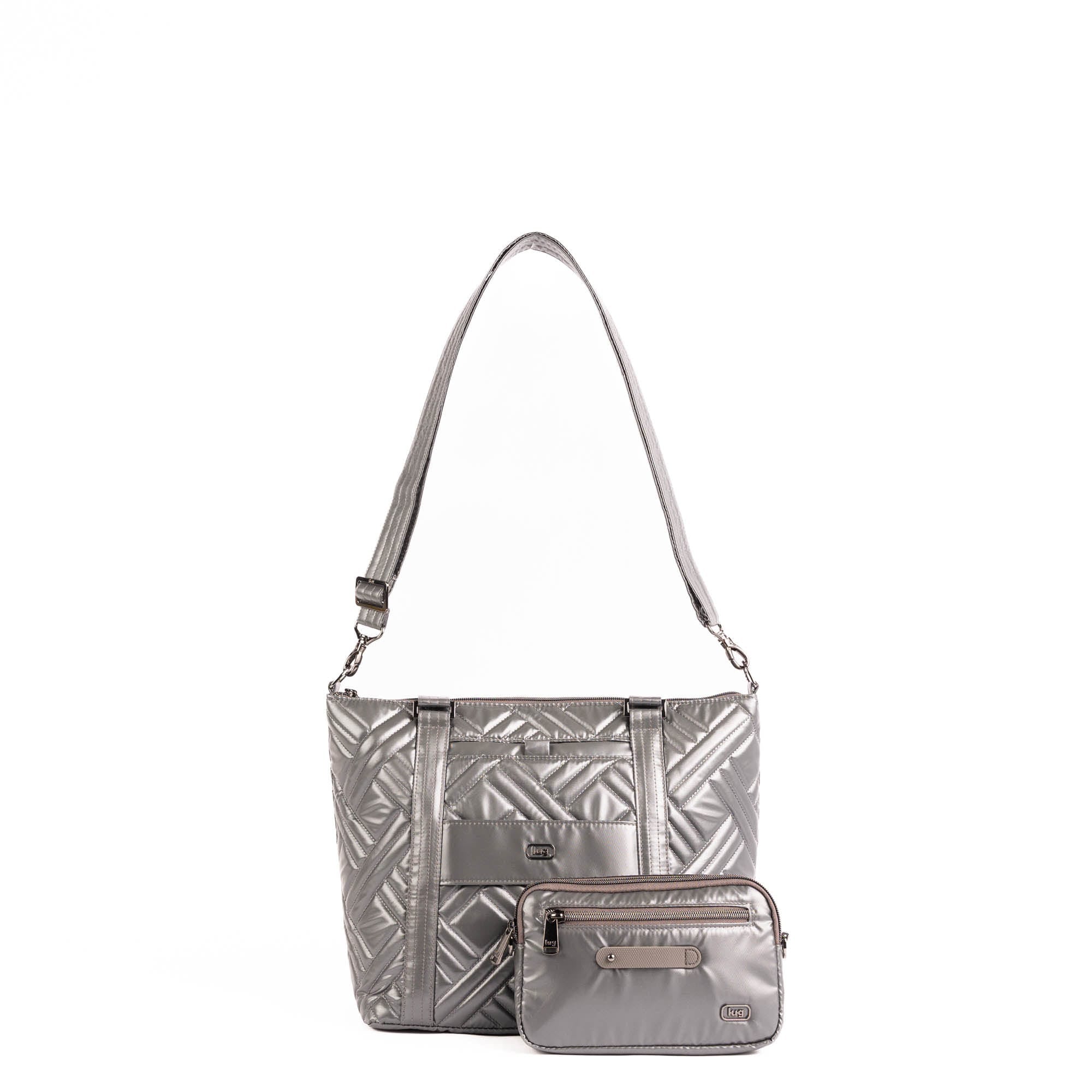 Catamaran Tote Bag & Removable Pouch - METALLIC STORM - 25491_Catamaran_MetallicStorm_Angle_10