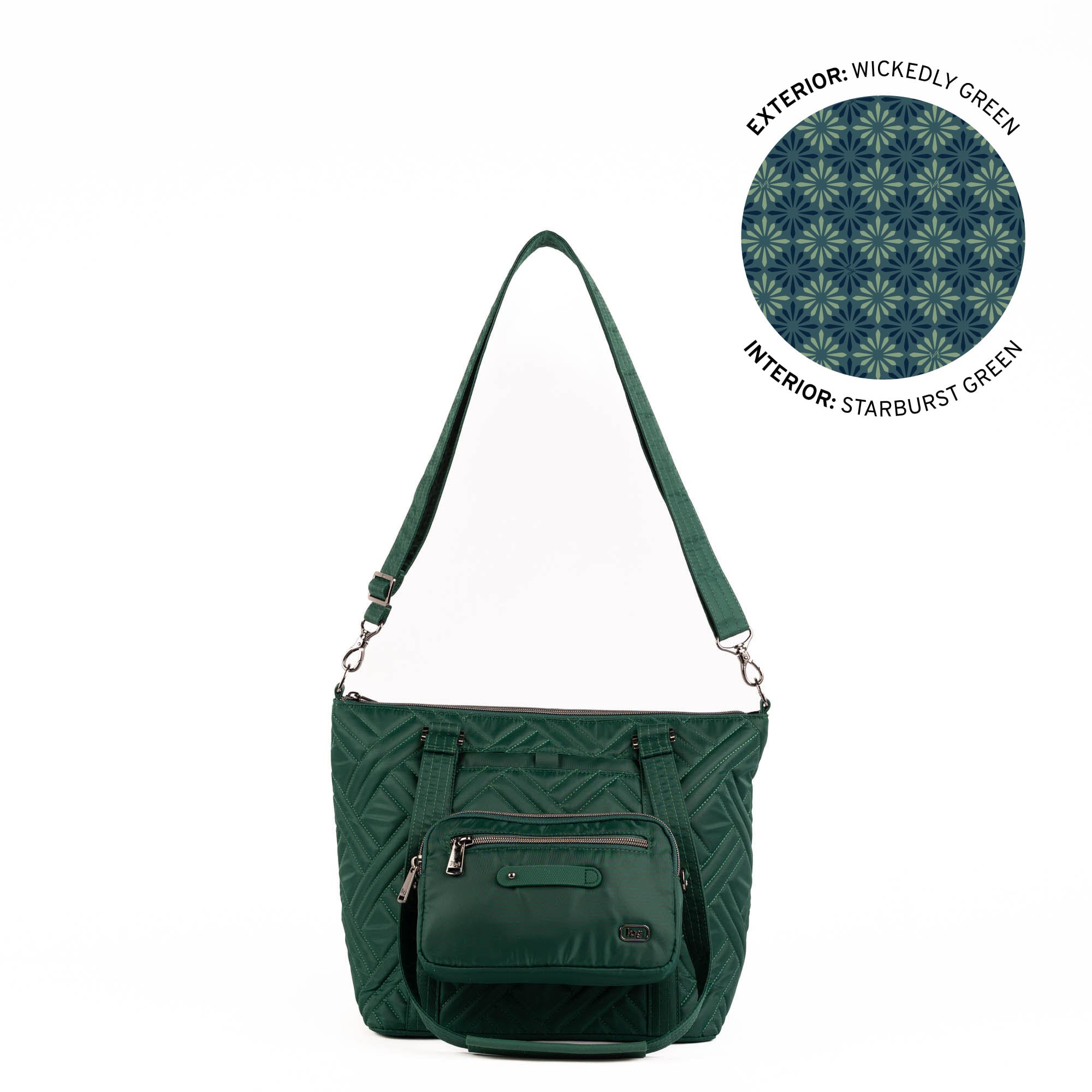 Catamaran Tote Bag & Removable Pouch - WICKEDLY GREEN - 25492_Catamaran_WickedlyGreen_Angle_01