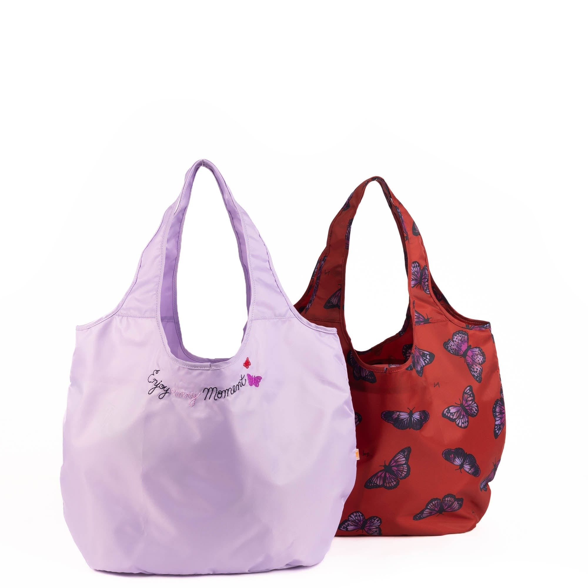 Eco Shopper Set of 2 with Embroidery - ENJOY EVERY MOMENT - 25515_EcoShopper2PC_EnjoyTheMoment_Angle_01