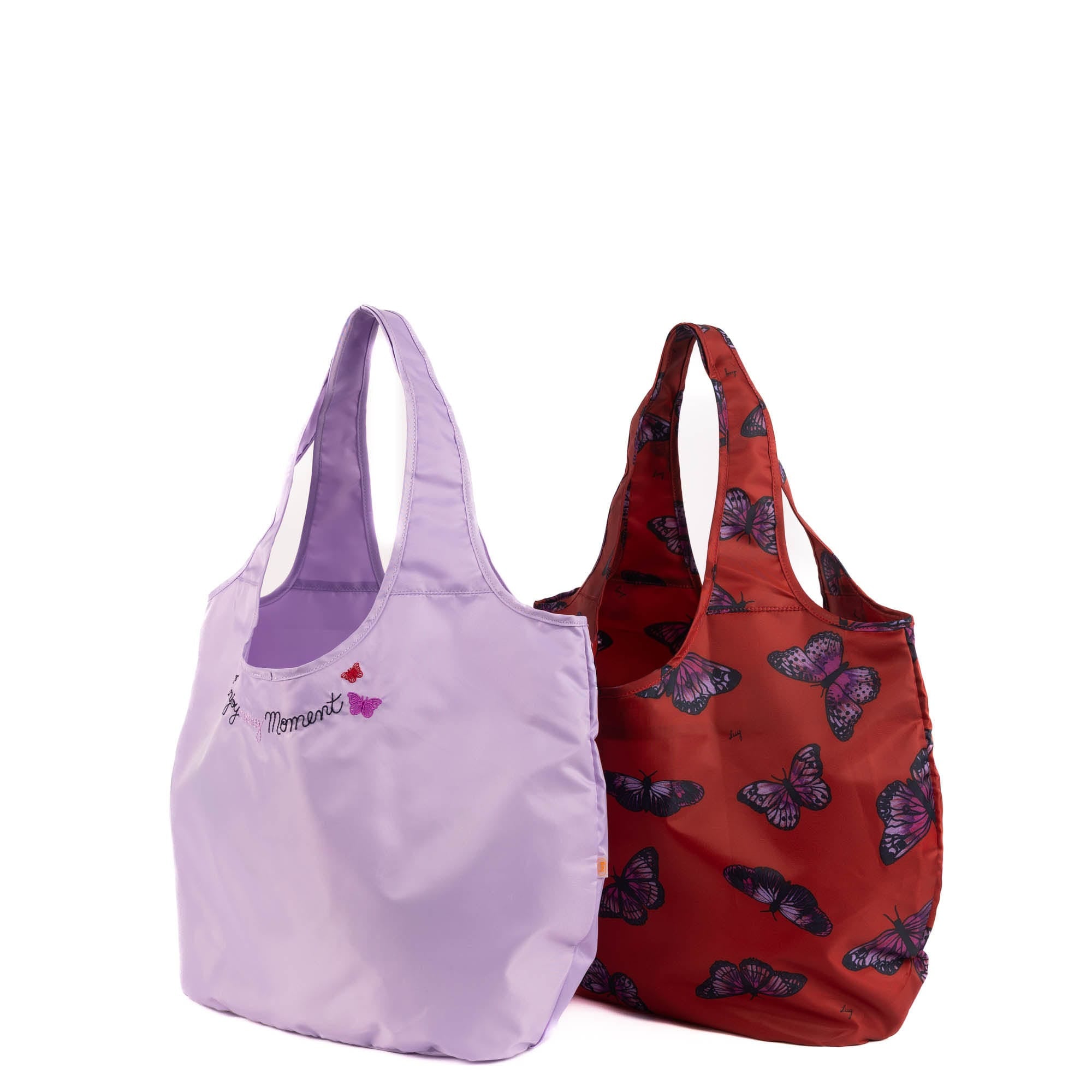 Eco Shopper Set of 2 with Embroidery - ENJOY EVERY MOMENT - 25515_EcoShopper2PC_EnjoyTheMoment_Angle_02