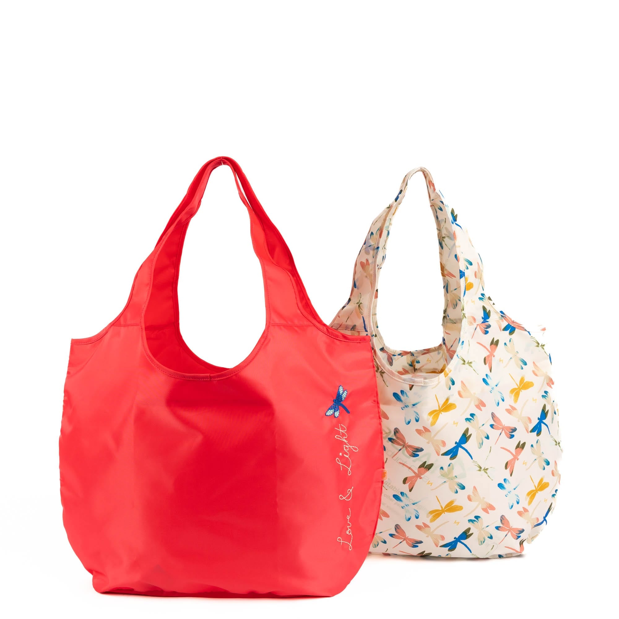 Eco Shopper Set of 2 with Embroidery - LOVE & LIGHT - 25516_EcoShopper2PC_LoveAndLight_Angle_01