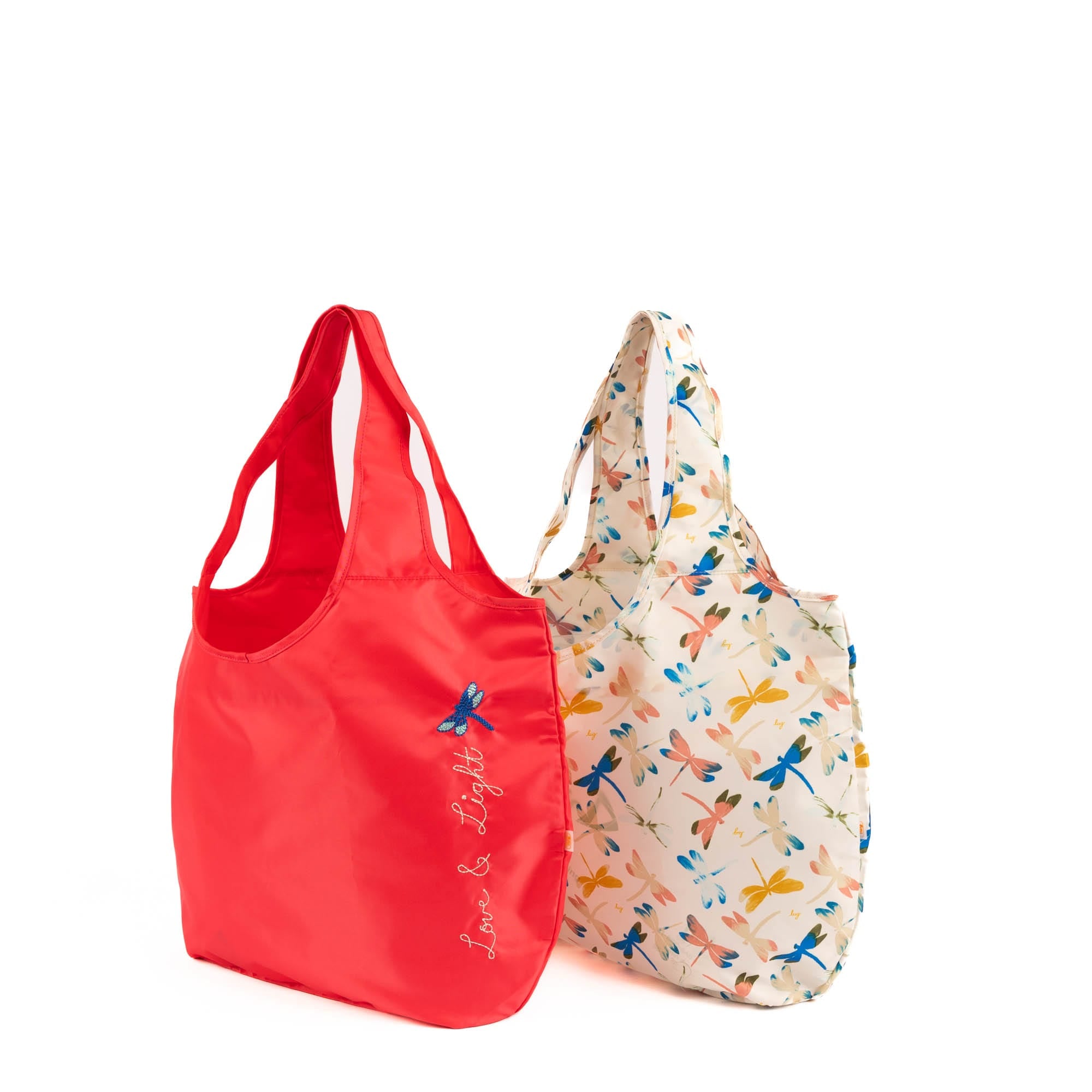 Eco Shopper Set of 2 with Embroidery - LOVE & LIGHT - 25516_EcoShopper2PC_LoveAndLight_Angle_02