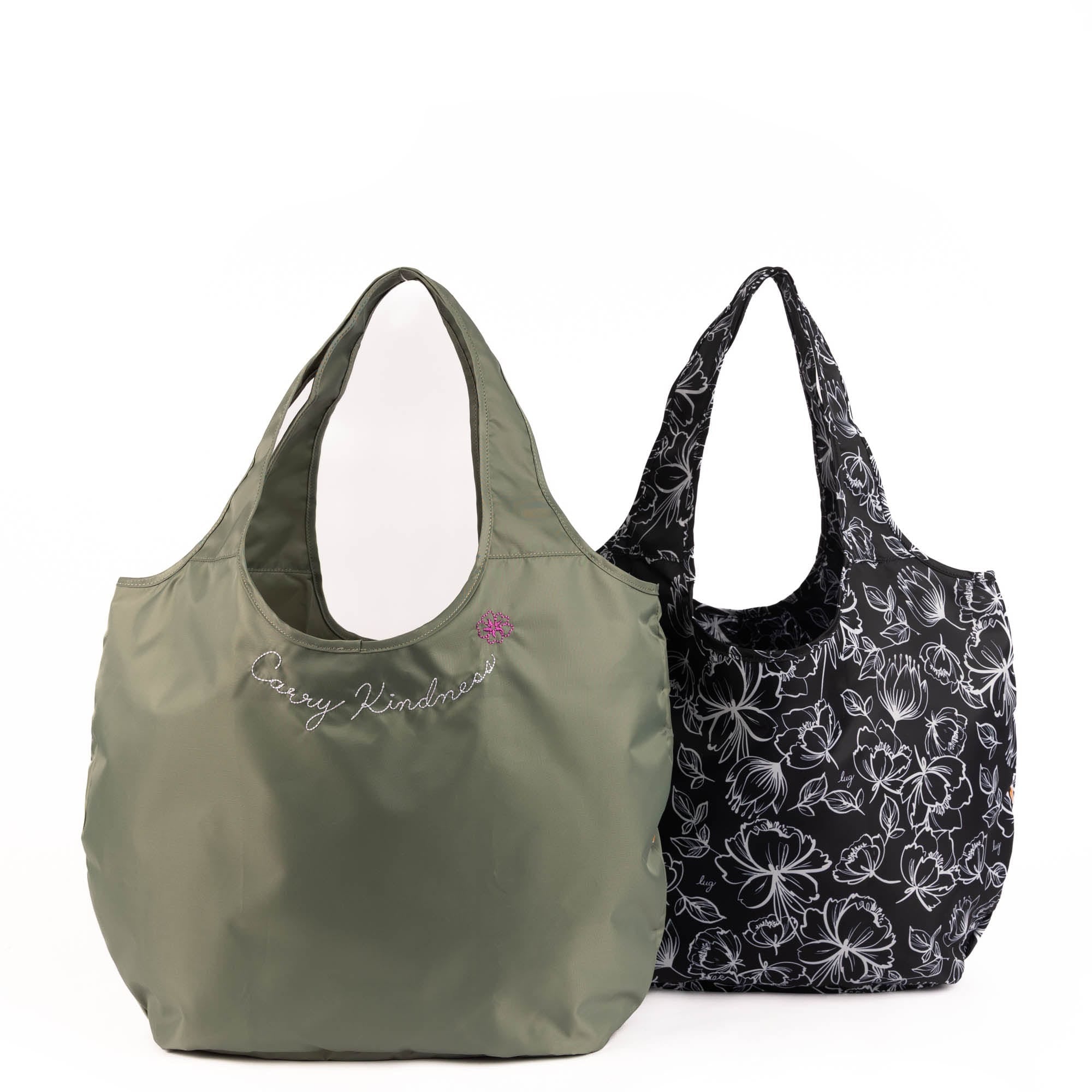 Eco Shopper Set of 2 with Embroidery - CARRY KINDNESS - 25517_EcoShopper2PC_CarryKindness_Angle_01