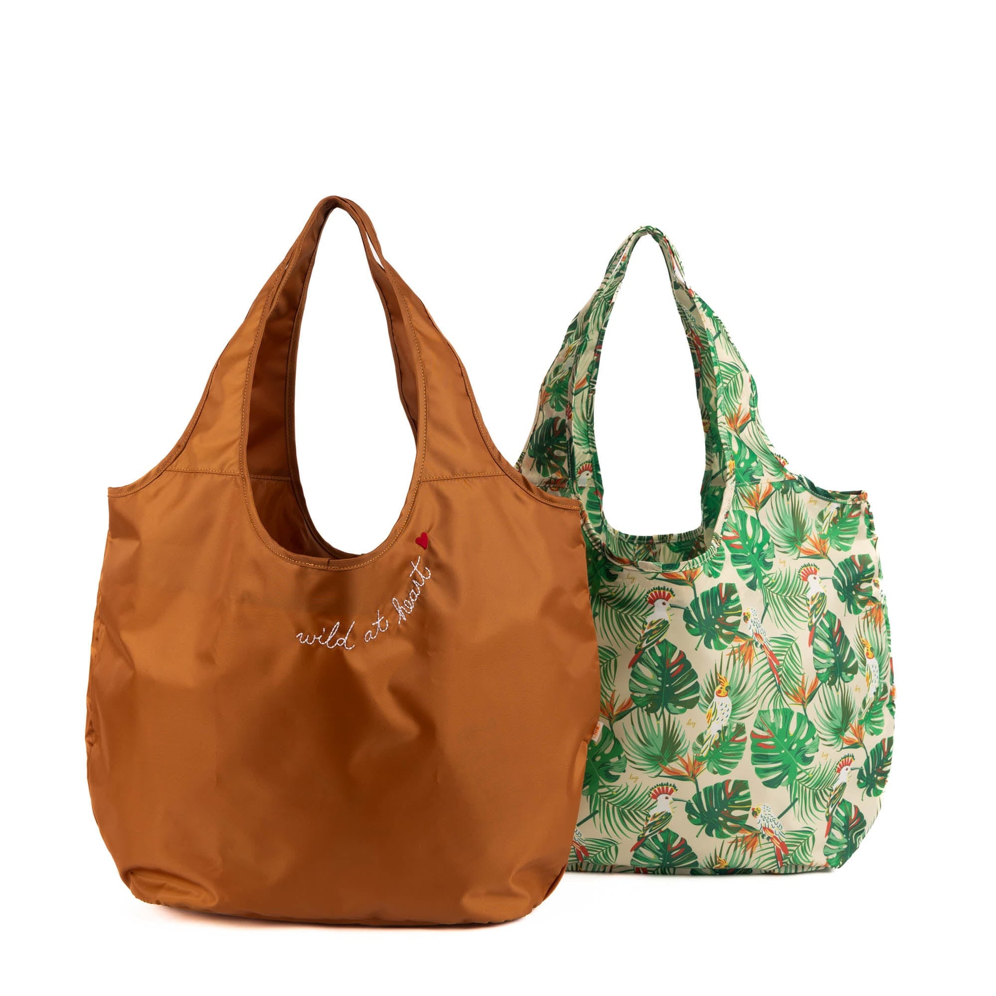 Eco Shopper Set of 2 with Embroidery - WILD AT HEART - 25518_EcoShopper2PC_WildAtHeart_Angle_01