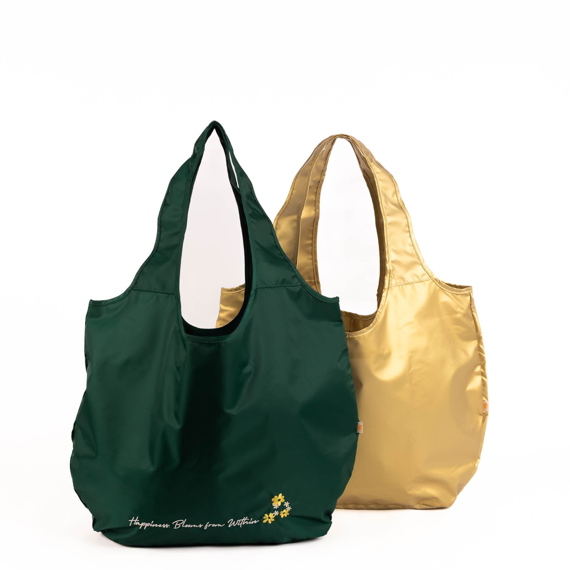 Eco Shopper Set of 2 with Embroidery - HAPPINESS BLOOM - 25519_EcoShopper2PC_HappinessBlooms_Angle_01