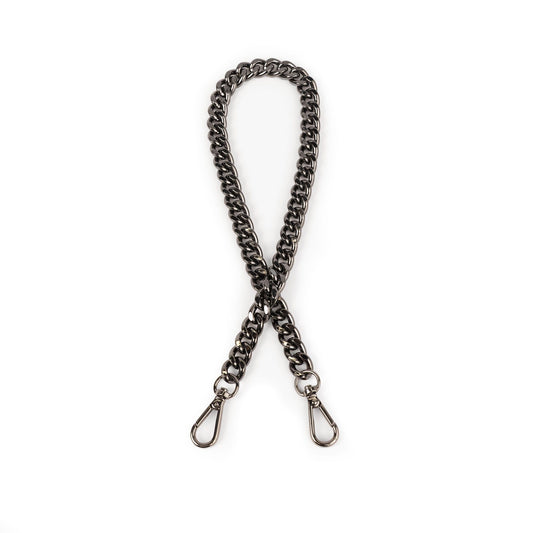 Railrun Short Metal Shoulder Strap - GUNMETAL - 25524_Railrun_Gunmetal_Angle_01