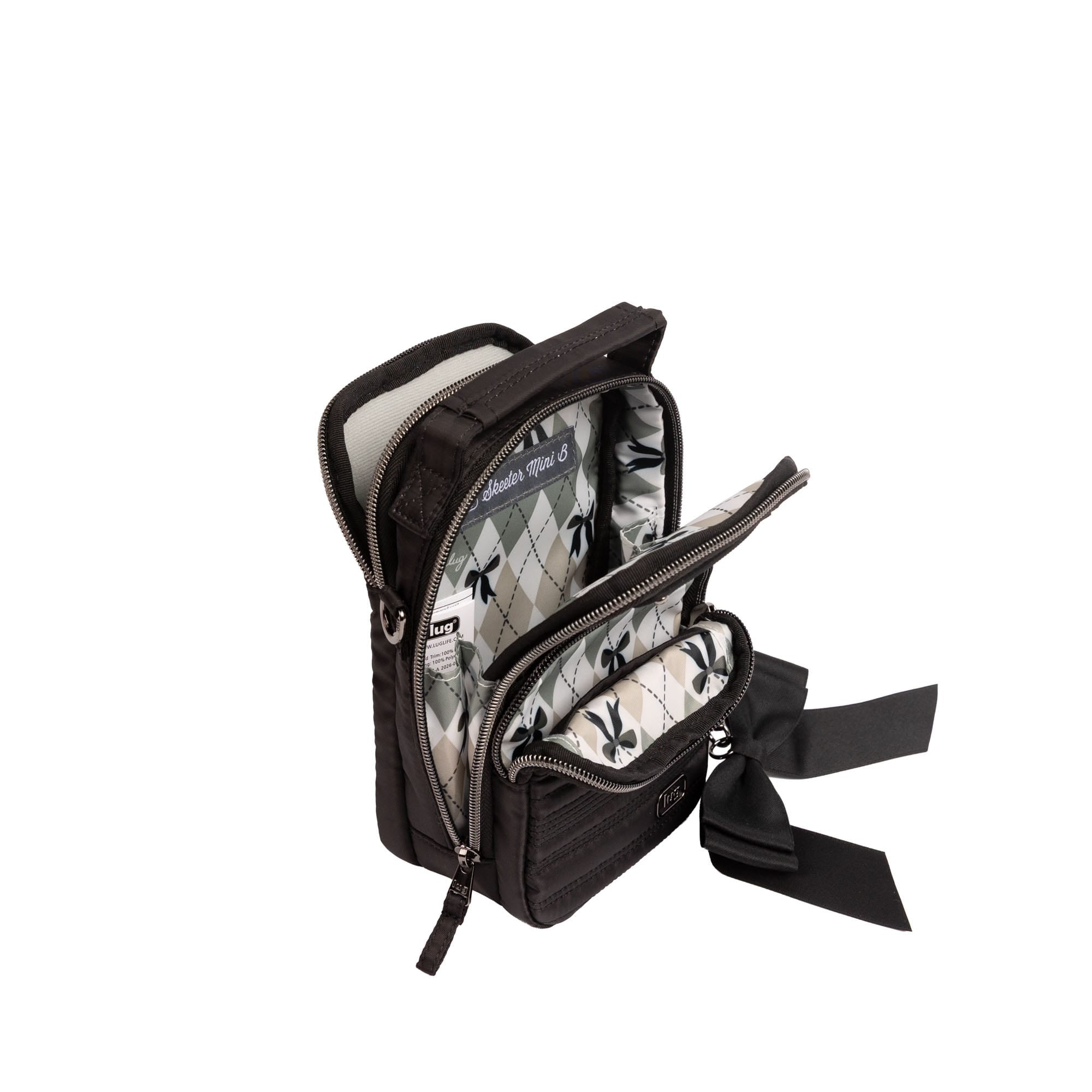 Skeeter Mini Bridge Love Convertible Crossbody with Bow - BLACK - 25560_SkeeterMiniBridgeLoveWithBowPuller_Black_Angle_06