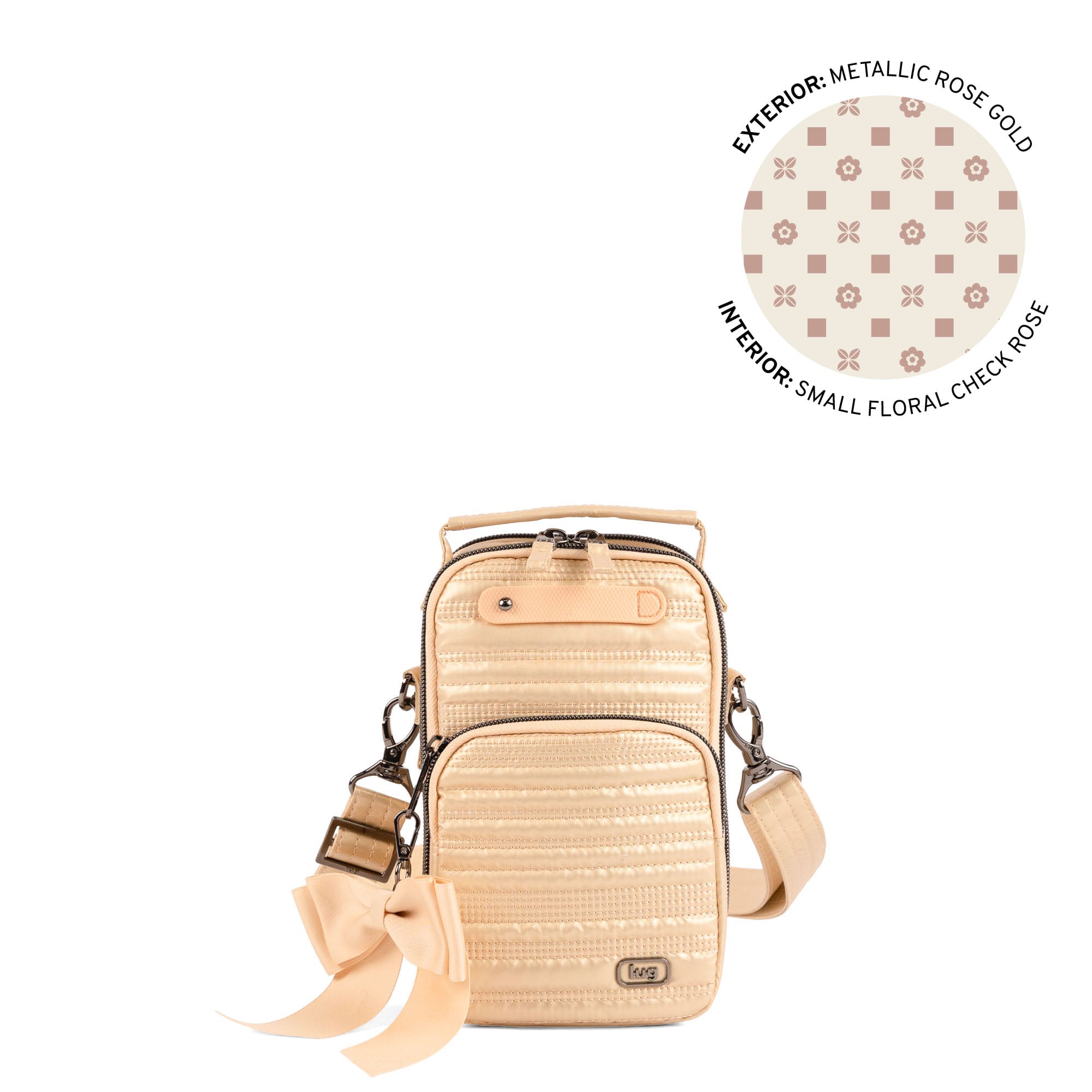 Skeeter Mini Bridge Love Convertible Crossbody with Bow - METALLIC ROSE GOLD - 25561_SkeeterMiniBridgeLoveWithBowPuller_MetallicRoseGold_Angle_01_0drt4q