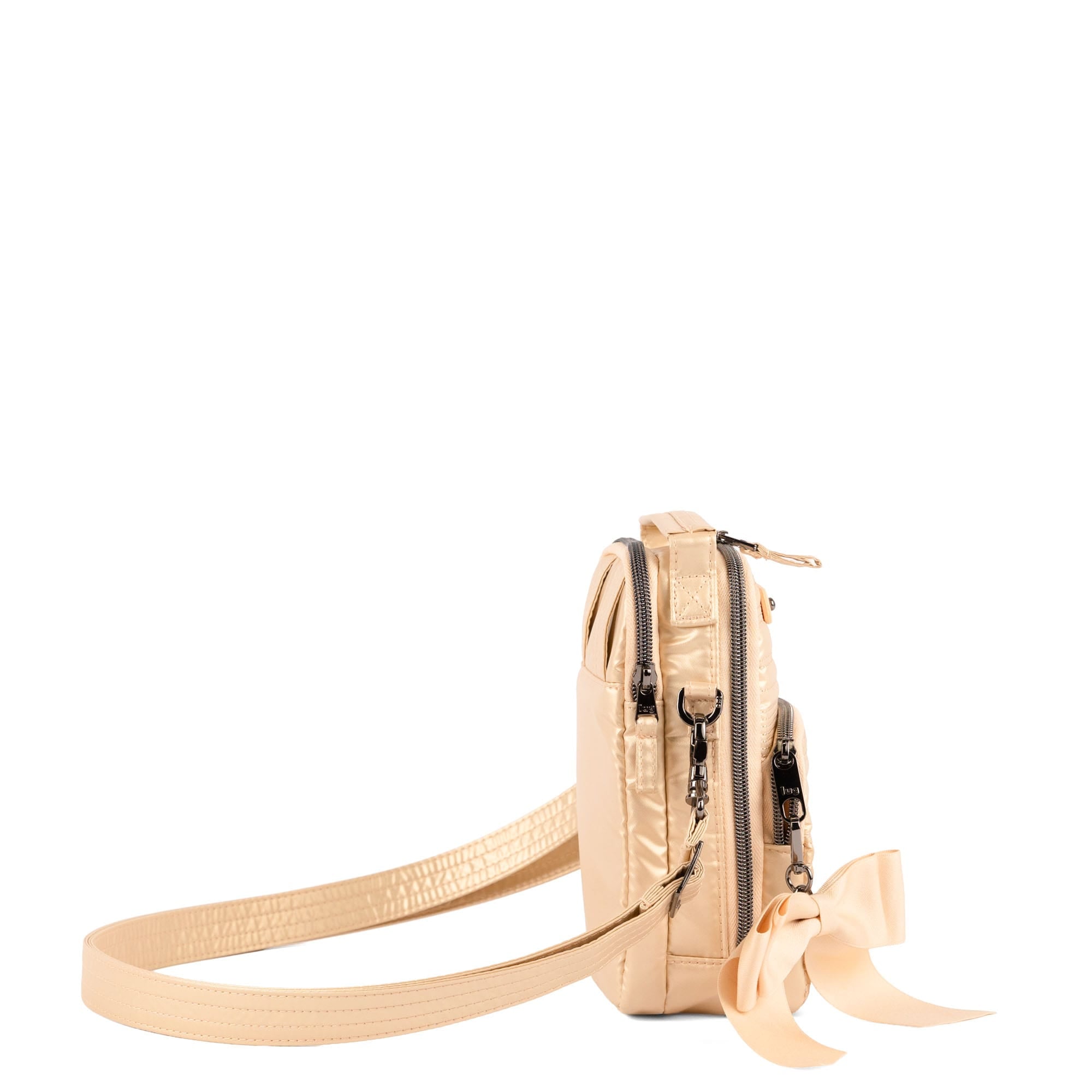 Skeeter Mini Bridge Love Convertible Crossbody with Bow - METALLIC ROSE GOLD - 25561_SkeeterMiniBridgeLoveWithBowPuller_MetallicRoseGold_Angle_03