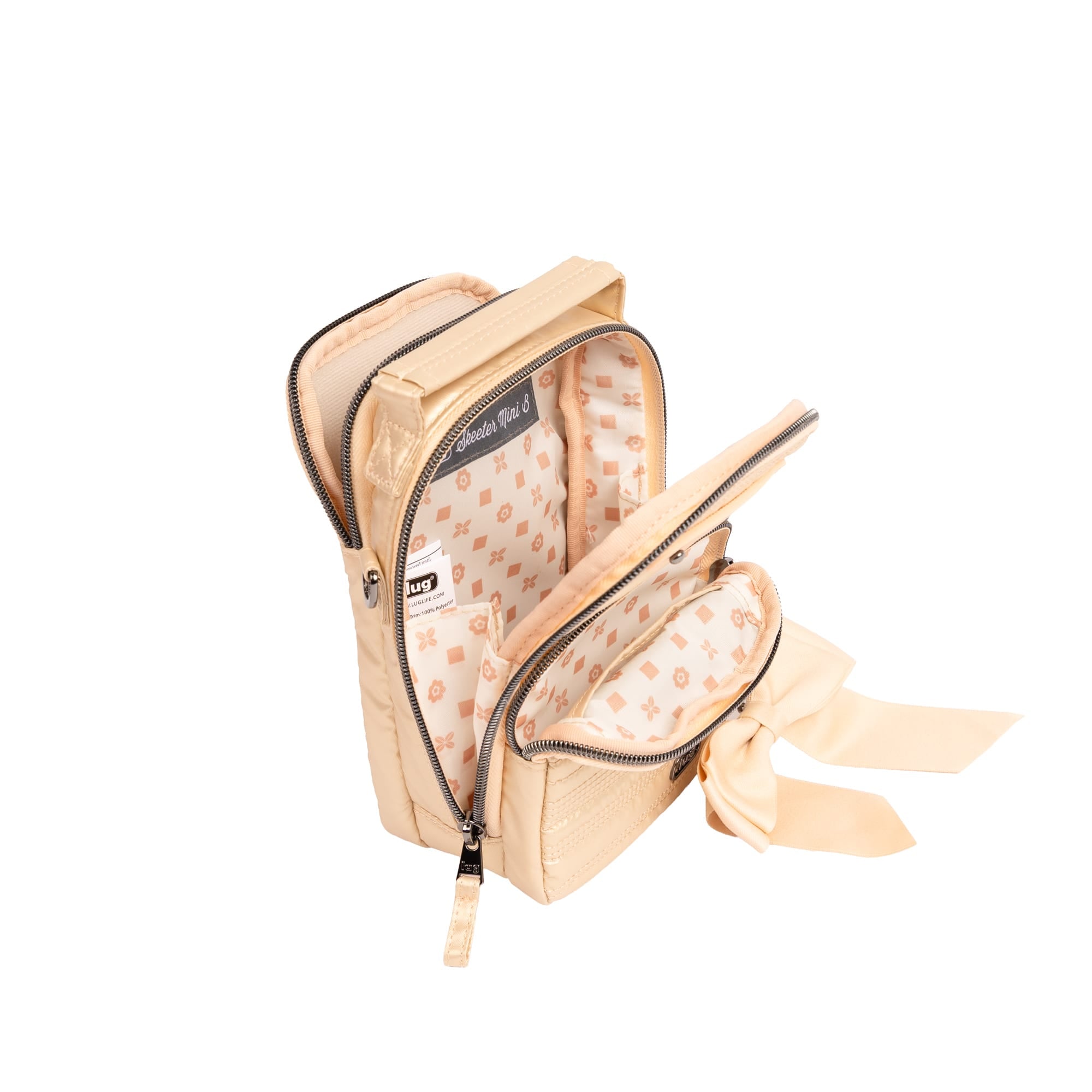 Skeeter Mini Bridge Love Convertible Crossbody with Bow - METALLIC ROSE GOLD - 25561_SkeeterMiniBridgeLoveWithBowPuller_MetallicRoseGold_Angle_06
