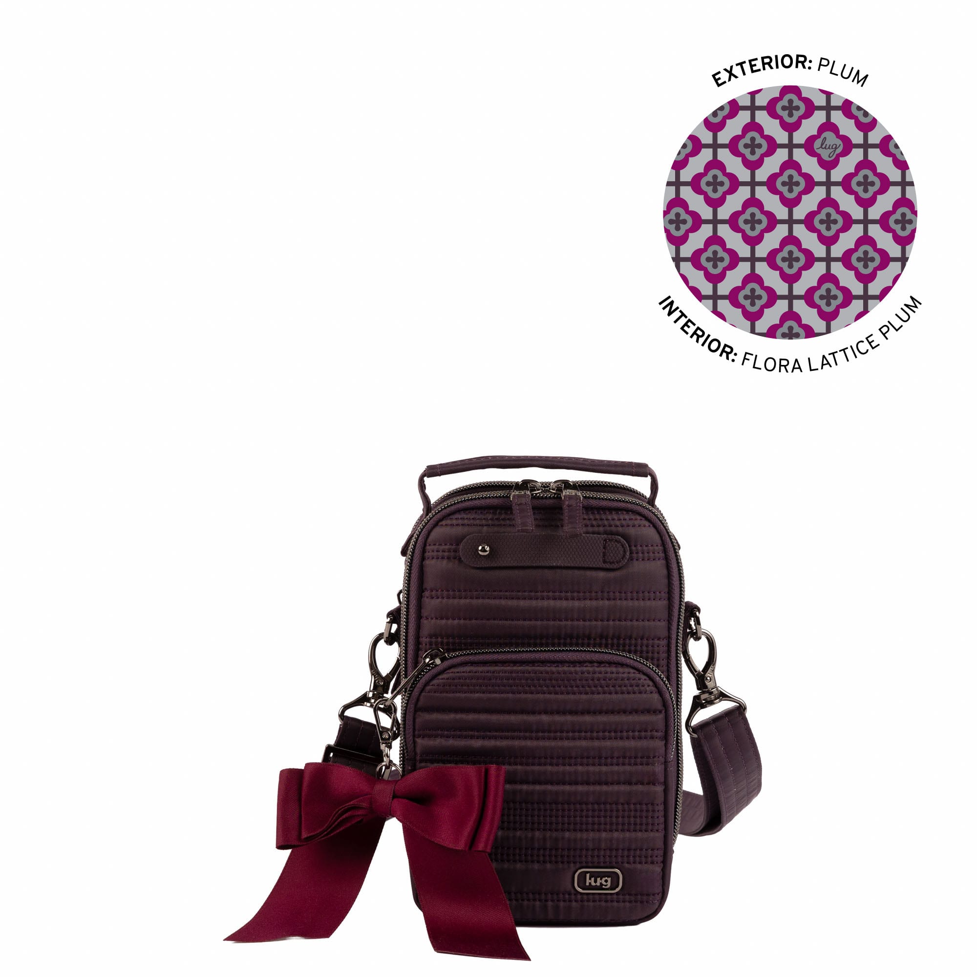 Skeeter Mini Bridge Love Convertible Crossbody with Bow - PLUM - 25562_SkeeterMiniBridgeLoveWithBowPuller_Plum_Angle_01