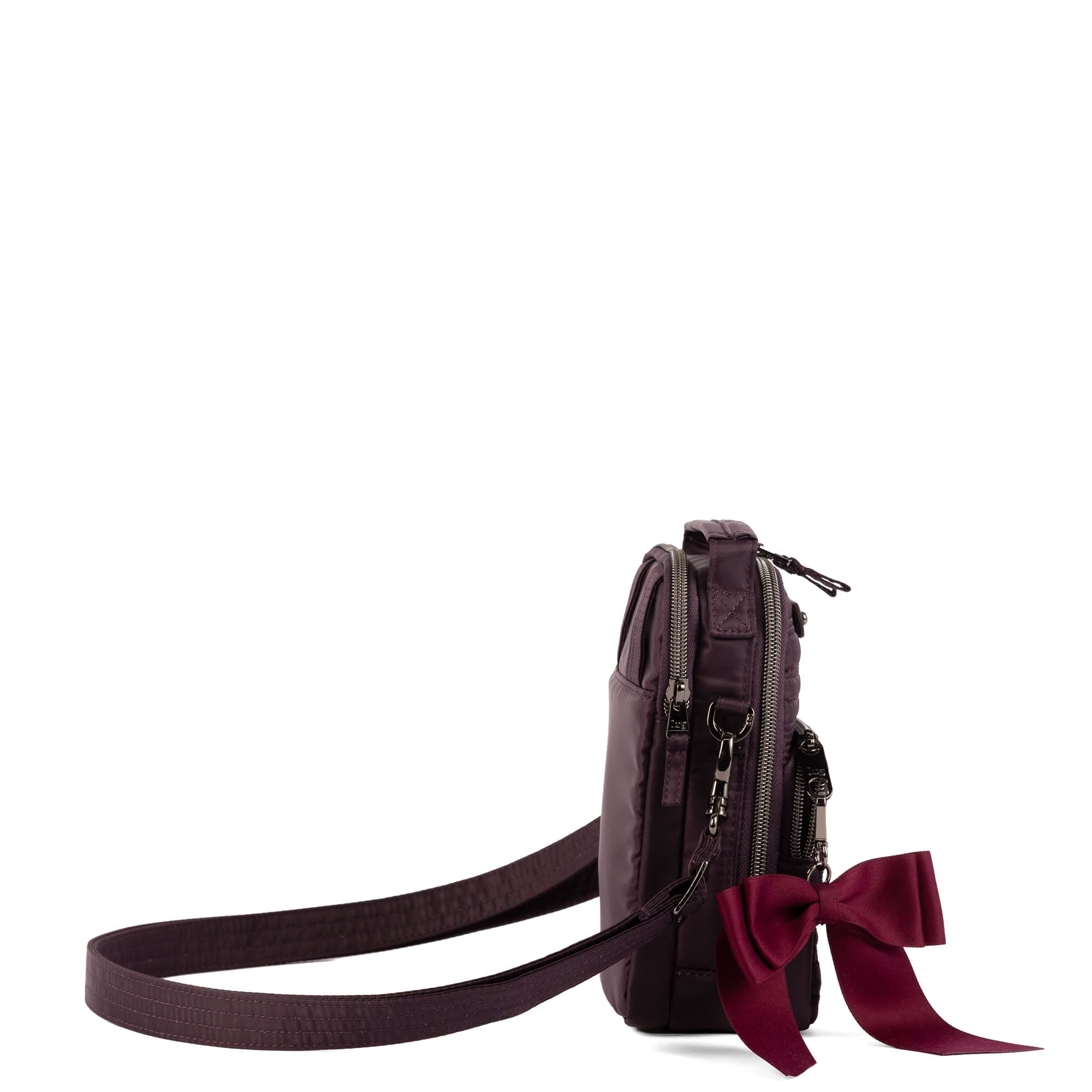 Skeeter Mini Bridge Love Convertible Crossbody with Bow - PLUM - 25562_SkeeterMiniBridgeLoveWithBowPuller_Plum_Angle_03