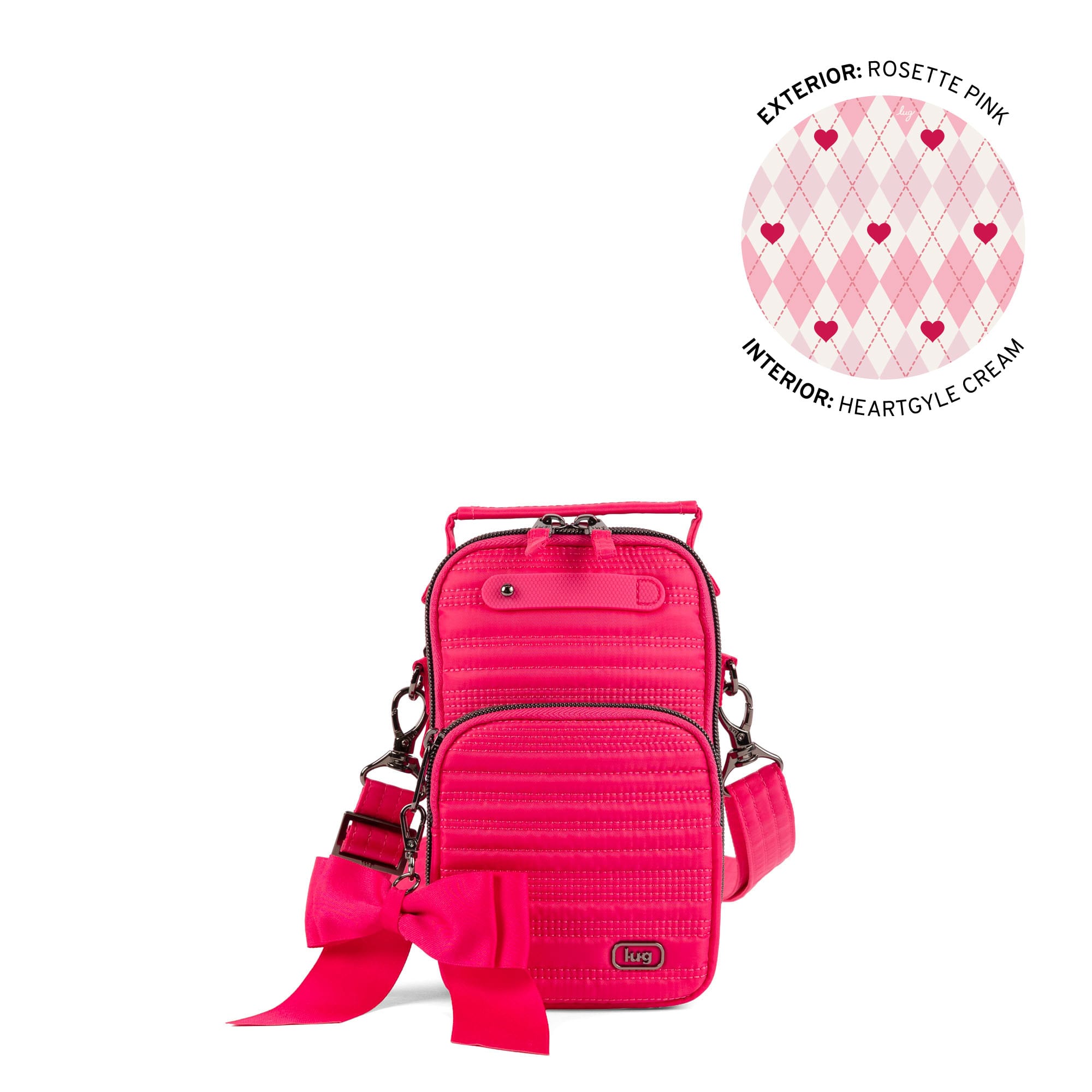 Skeeter Mini Bridge Love Convertible Crossbody with Bow - ROSETTE PINK - 25563_SkeeterMiniBridgeLoveWithBowPuller_RosettePink_Angle_01