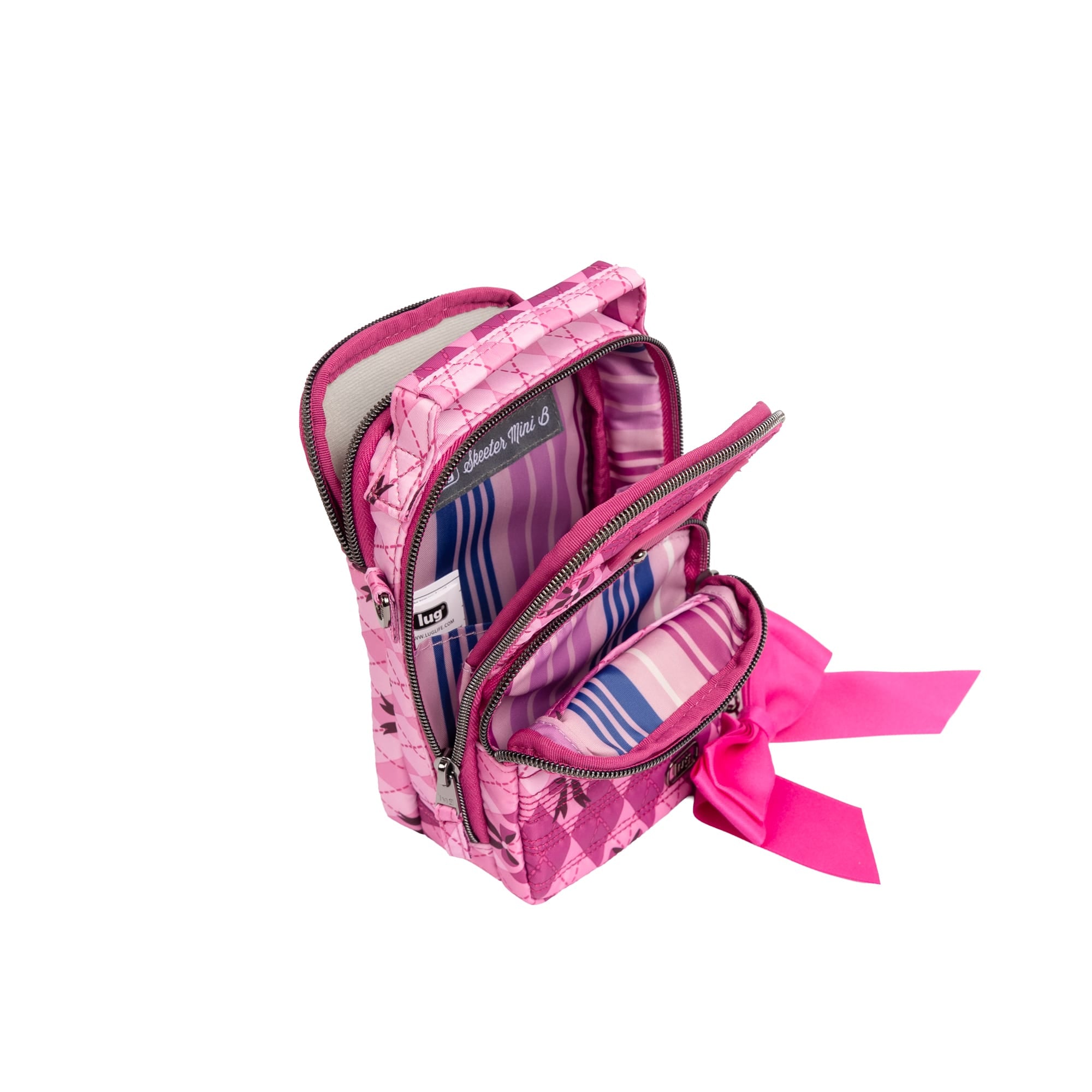 Skeeter Mini Bridge Love Convertible Crossbody with Bow - PETITE BOWGYLE PURPLE - 25565_SkeeterMiniBridgeLoveWithBowPuller_PetiteBowgylePurple_Angle_06