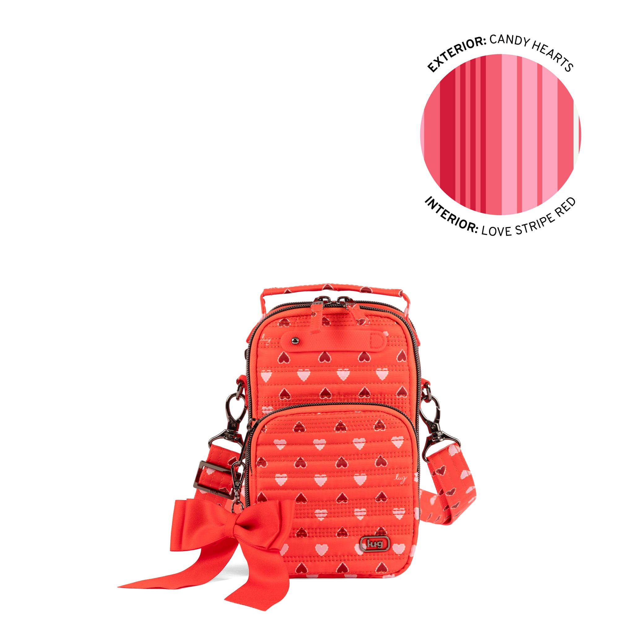 Skeeter Mini Bridge Love Convertible Crossbody with Bow - CANDY HEARTS - 25566_SkeeterMiniBridgeLoveWithBowPuller_CandyHearts_Angle_01