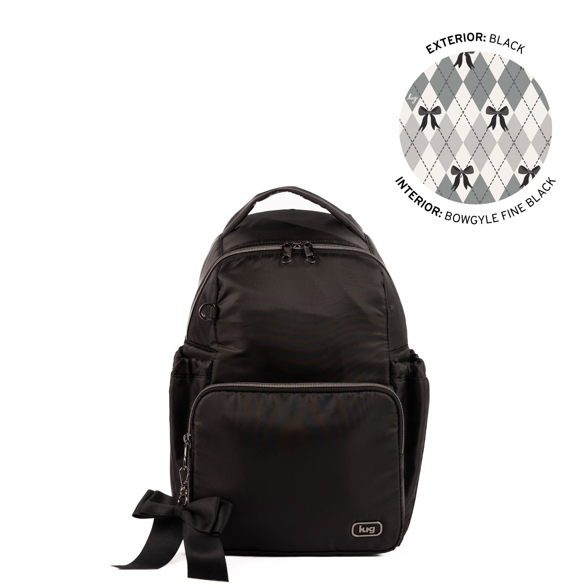 Pattycake Backpack with Bow - BLACK - 25568_Pattycake_Black_Angle_01