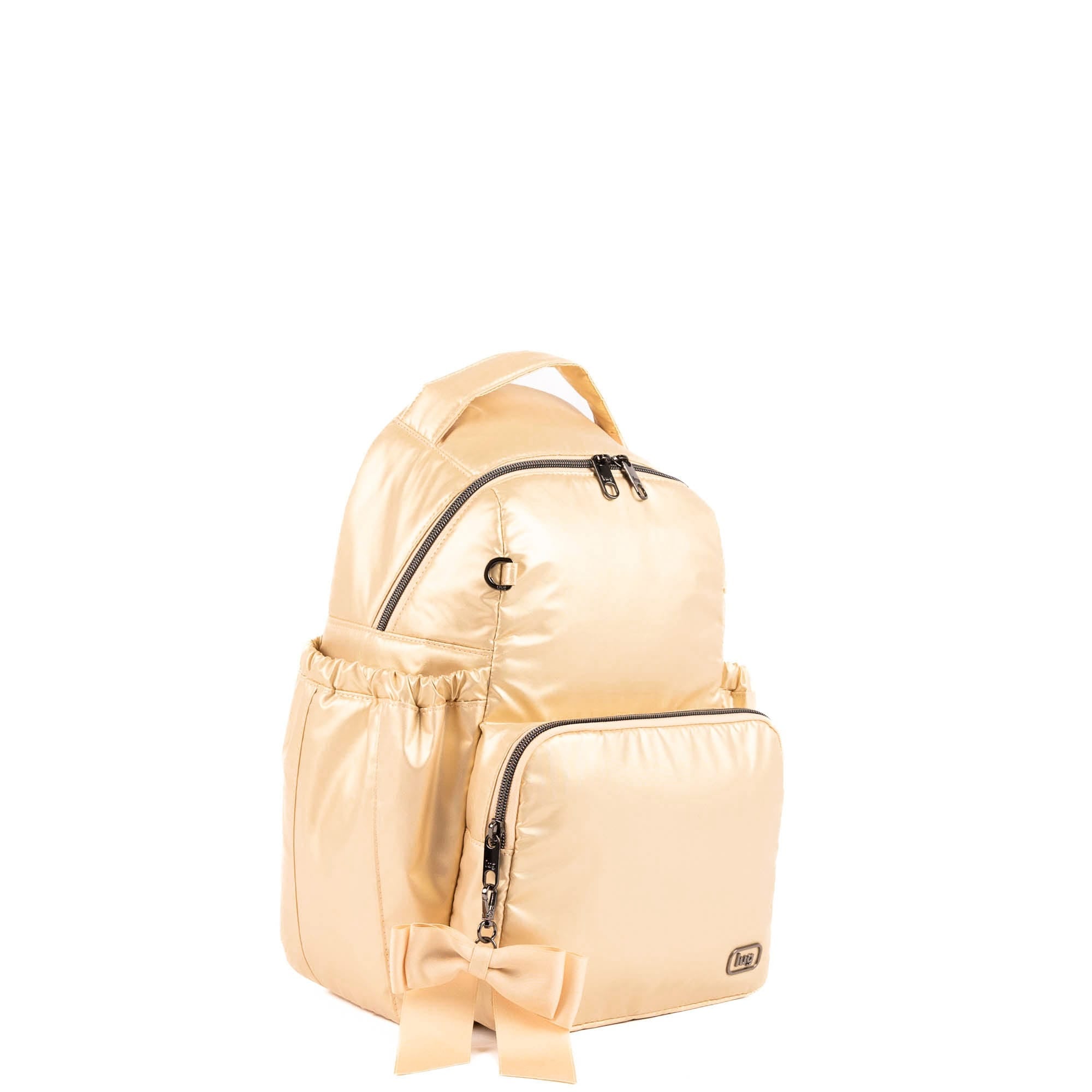 Pattycake Backpack with Bow - METALLIC ROSE GOLD - 25569_Pattycake_MettalicRoseGold_Angle_02