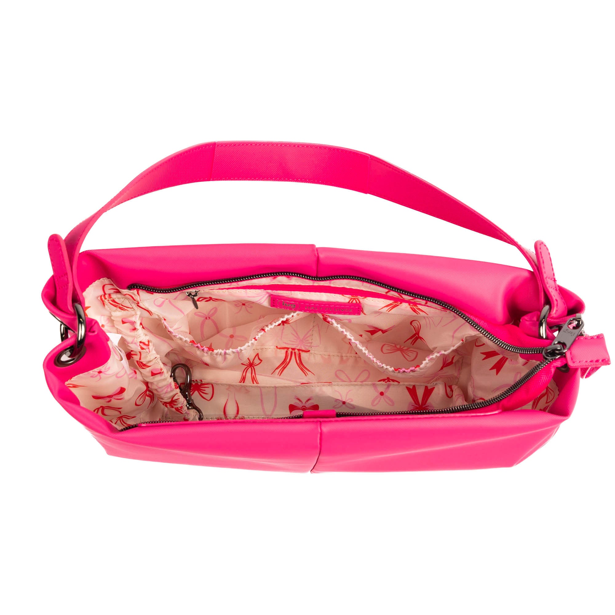 Half Plunge Satin Luxe VL Crossbody Bag - POWERFUL PINK - 25578_HalfPlungeSL_PowerfulPink_Angle_05