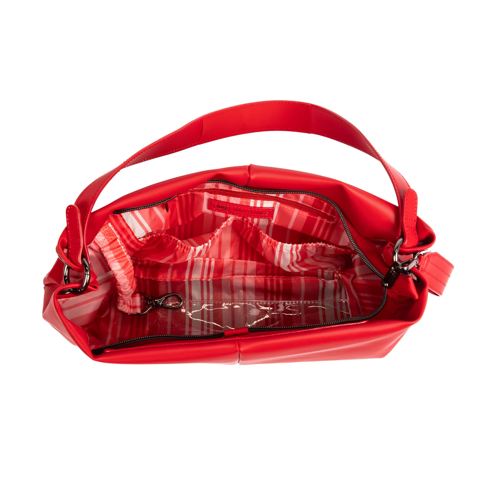 Half Plunge Satin Luxe VL Crossbody Bag - POPPY RED - 25579_HalfPlungeSL_PoppyRed_Angle_05
