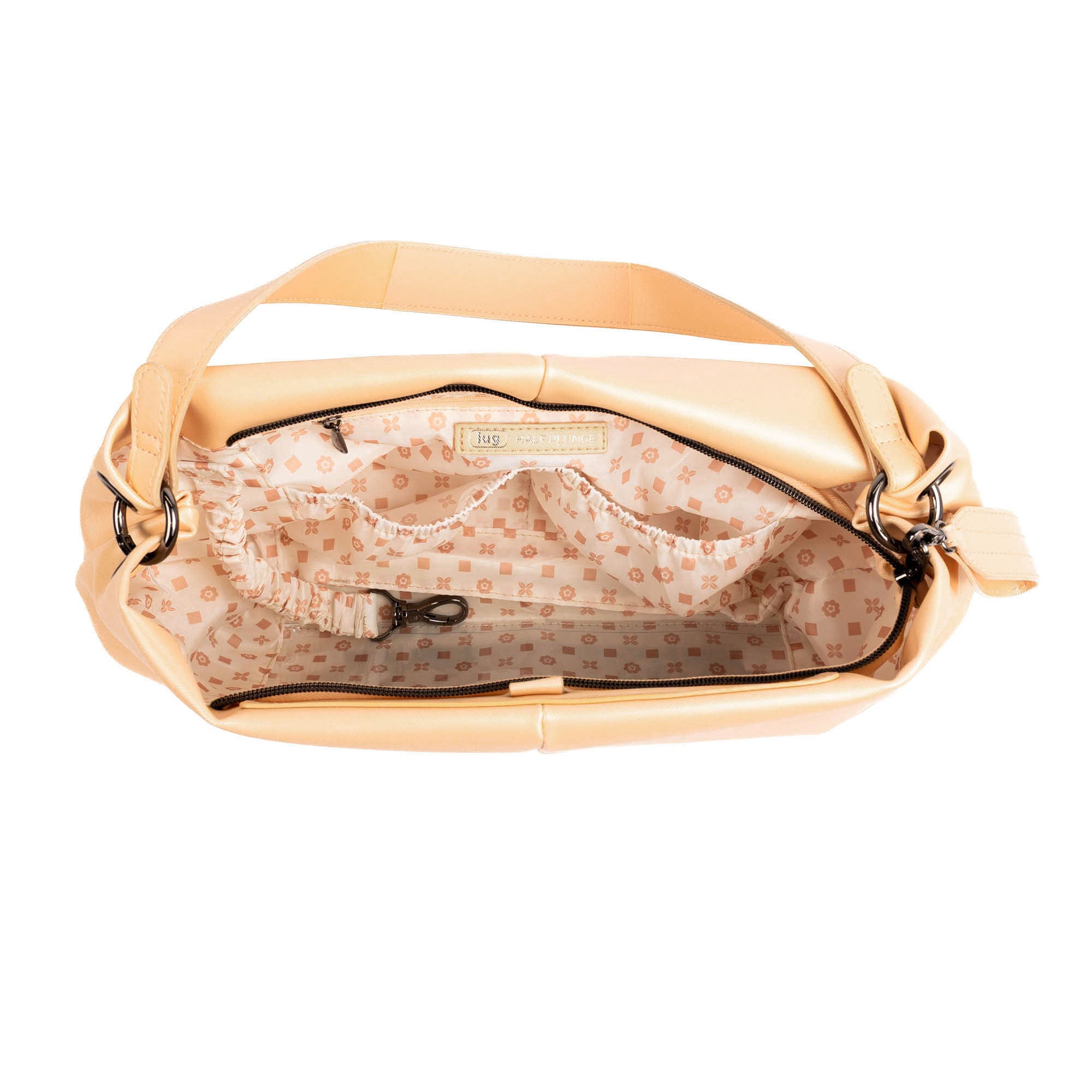 Half Plunge Satin Luxe VL Crossbody Bag - METALLIC ROSE GOLD - 25580_HalfPlungeSL_MetallicRoseGold_Angle_05