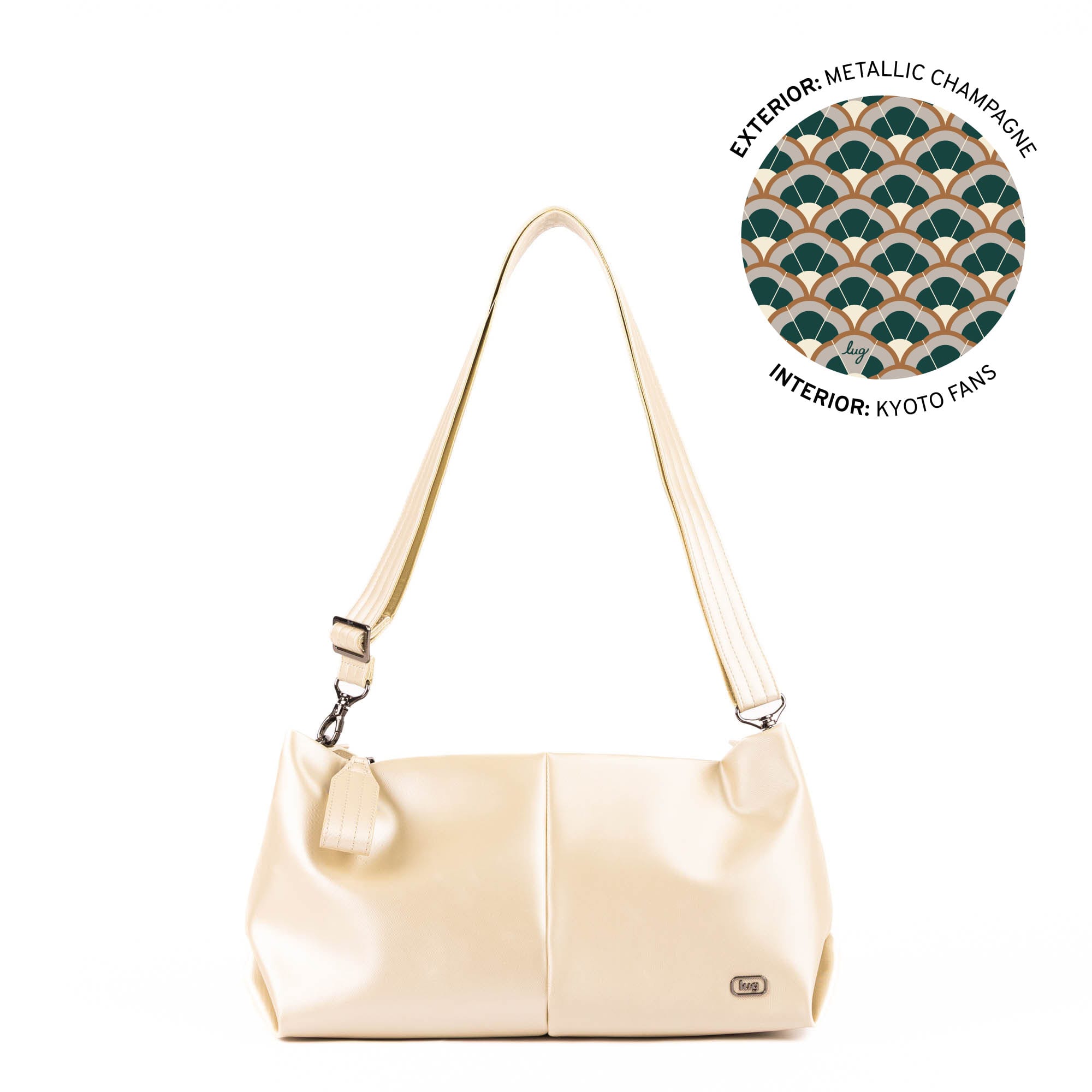 Half Plunge Satin Luxe VL Crossbody Bag - METALLIC CHAMPAGNE 2 - 25581_HalfPlungeSL_MetallicChampagne_Angle_01
