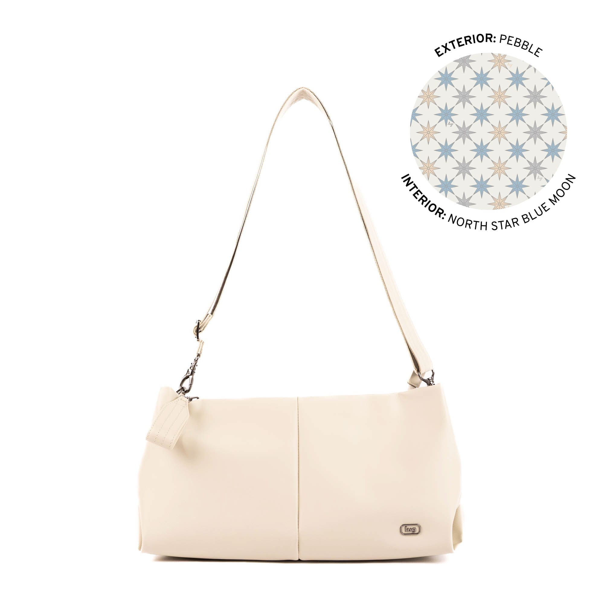 Half Plunge Satin Luxe VL Crossbody Bag - PEBBLE - 25582_HalfPlungeSL_Pebble_Angle_01