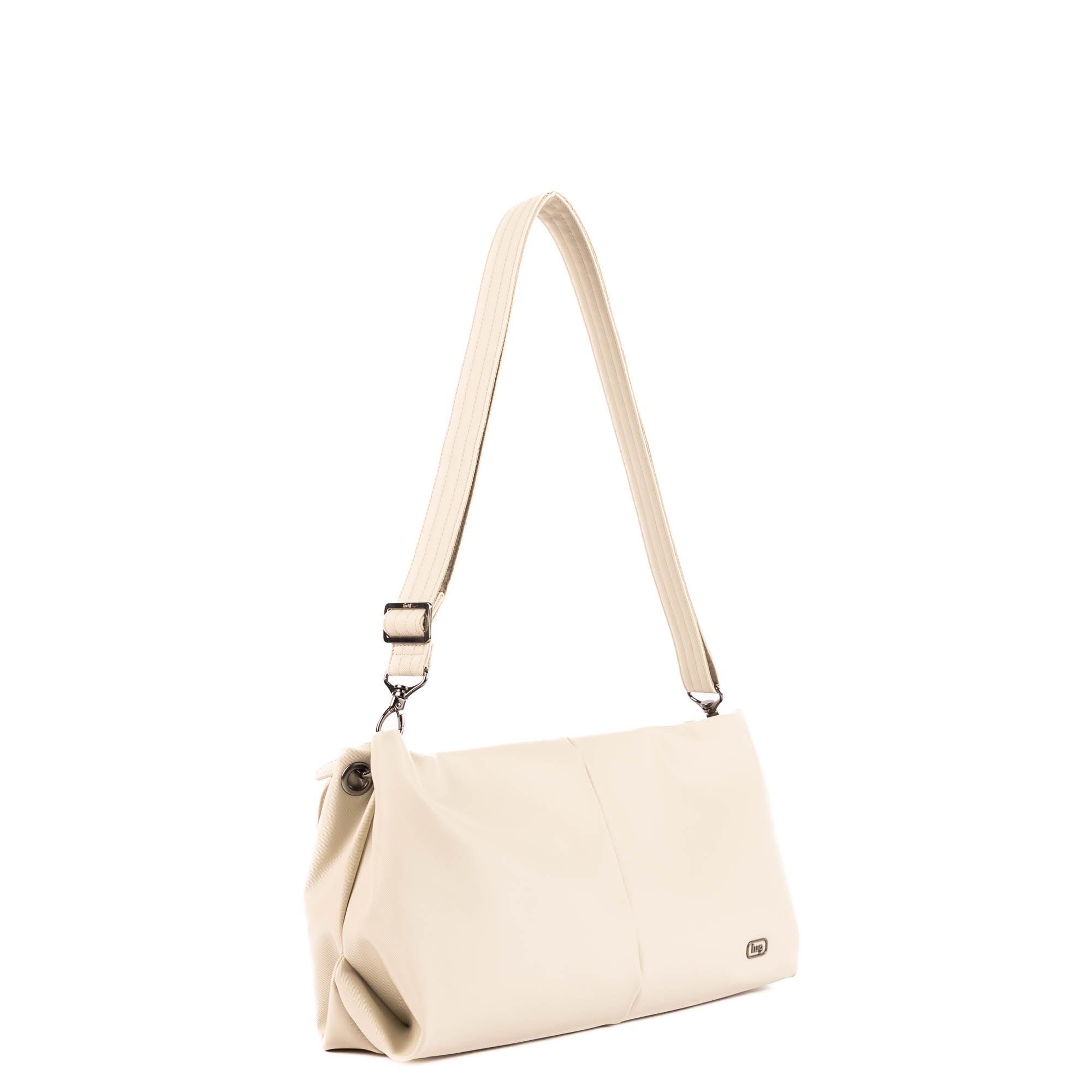 Half Plunge Satin Luxe VL Crossbody Bag - PEBBLE - 25582_HalfPlungeSL_Pebble_Angle_02