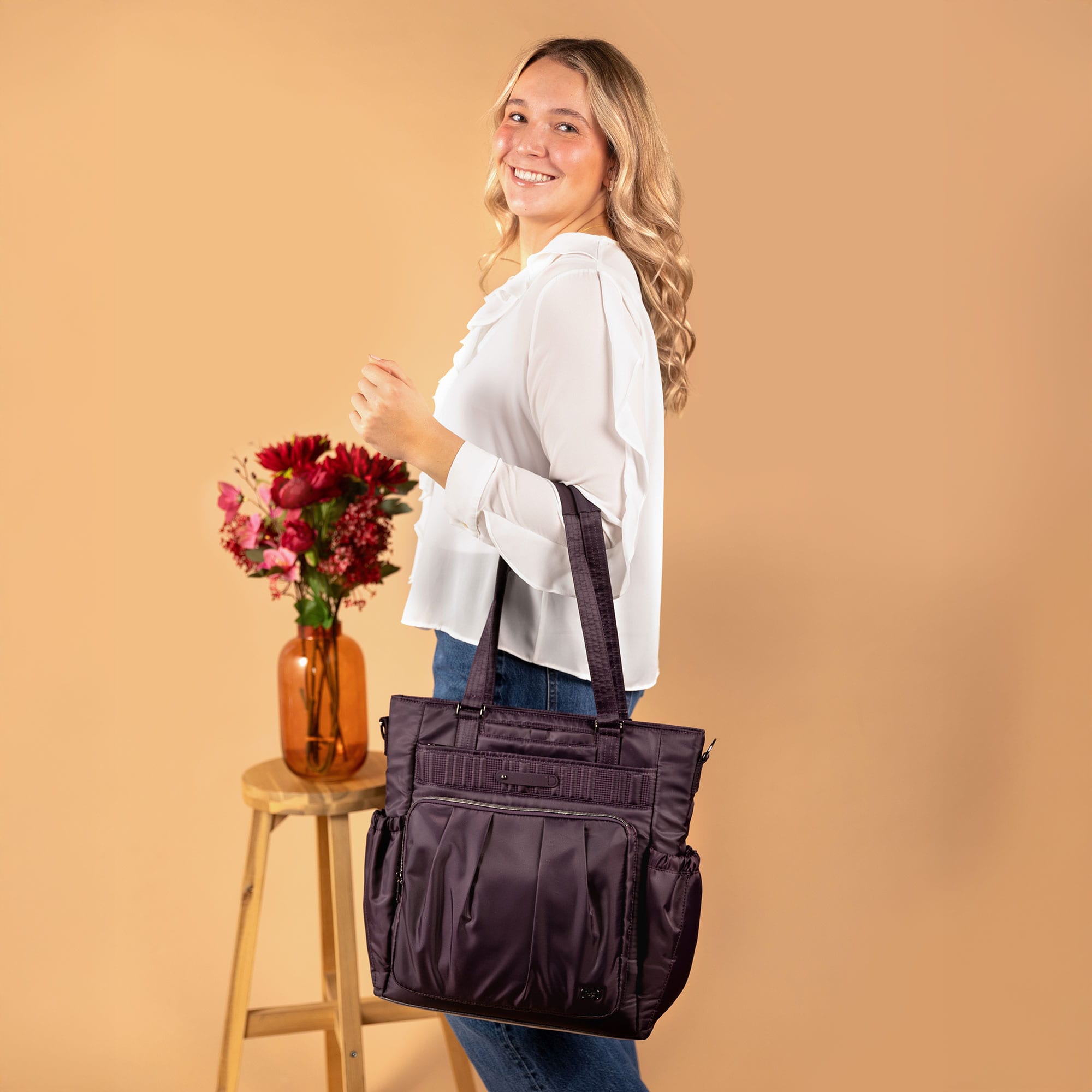 Legacy Collection Ace Tote Bag - - 25587_LegacyAce_Plum_Hover