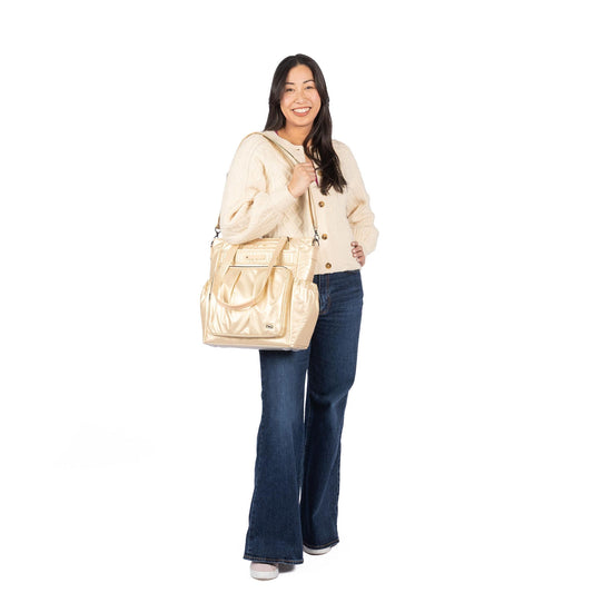 Legacy Collection Ace Tote Bag - - 25590_LegacyAce_MetallicRoseGold_BagProportions_01