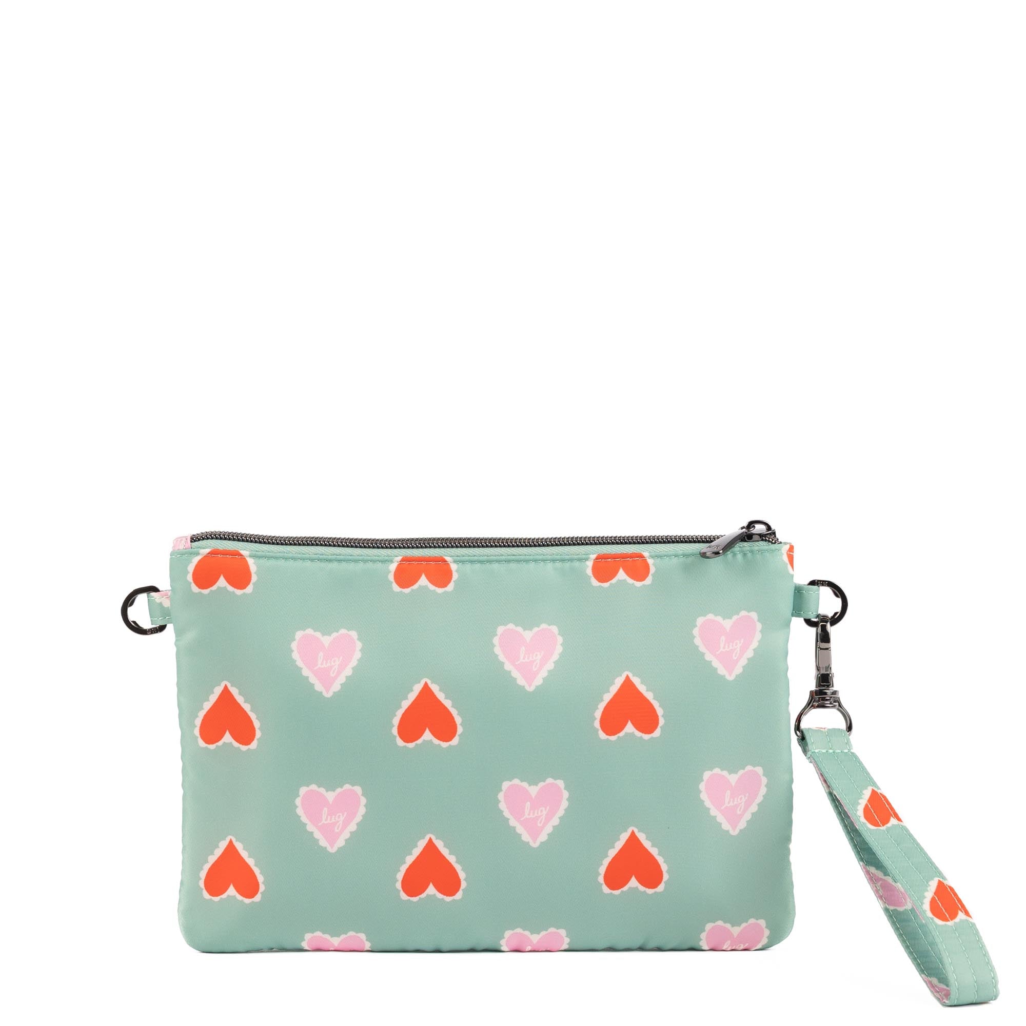 Ziplet Wristlet RFID Wallet - PAPER HEARTS GREEN - 25608_Ziplet_PaperHeartsGreen_Angle_03