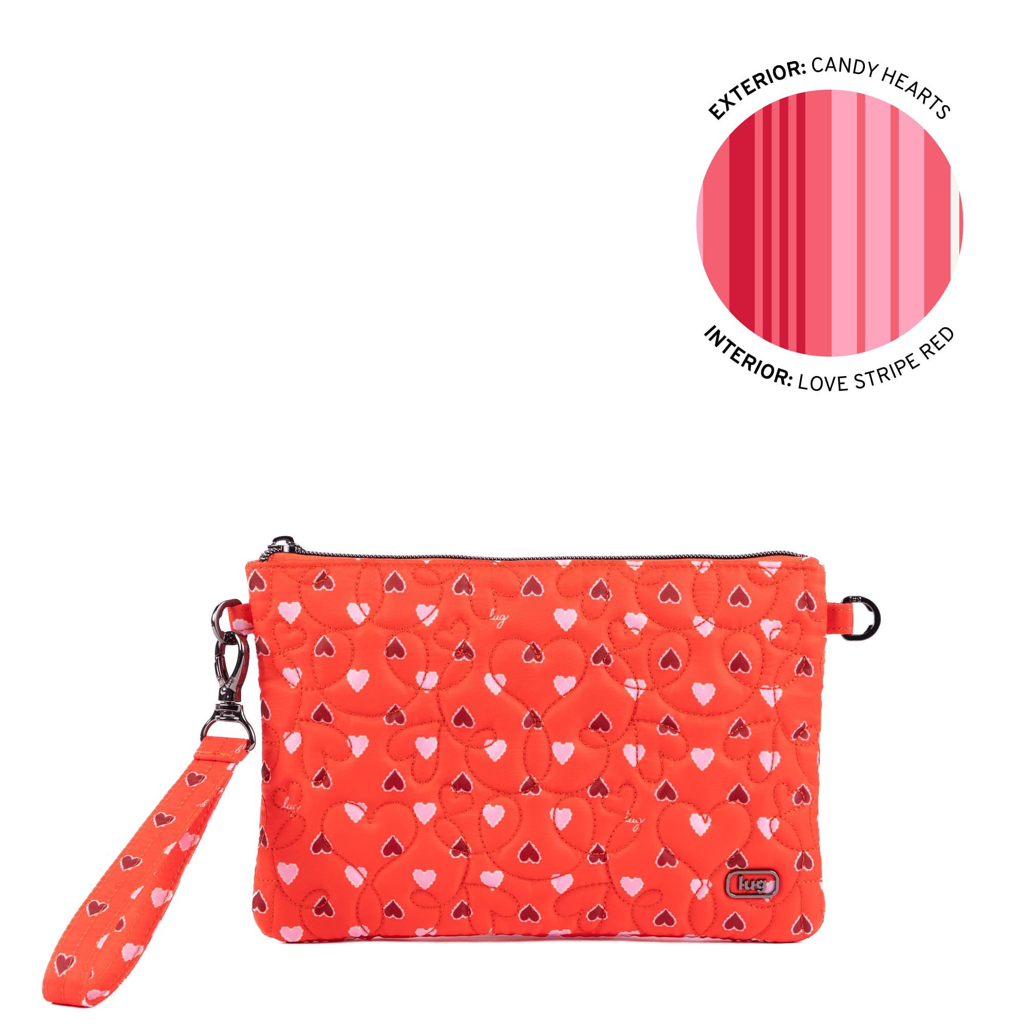 Ziplet Wristlet RFID Wallet - CANDY HEARTS RED - 25609_Ziplet_CandyHeartsRed_Angle_01