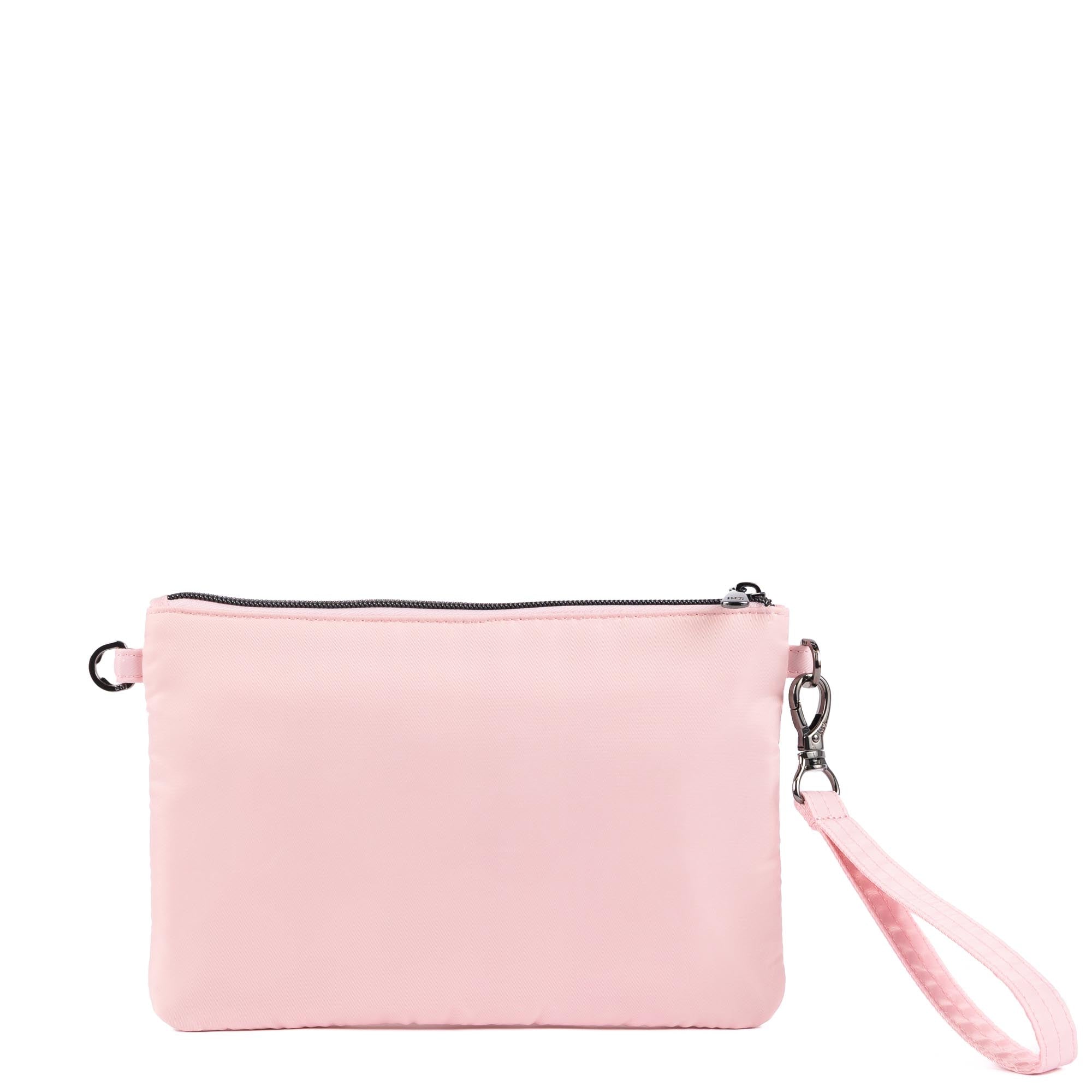 Ziplet Wristlet RFID Wallet - BUBBLE PINK-SWIRLY HEARTS - 25610_Ziplet_BubblePinkSwirlyHearts_Angle_03