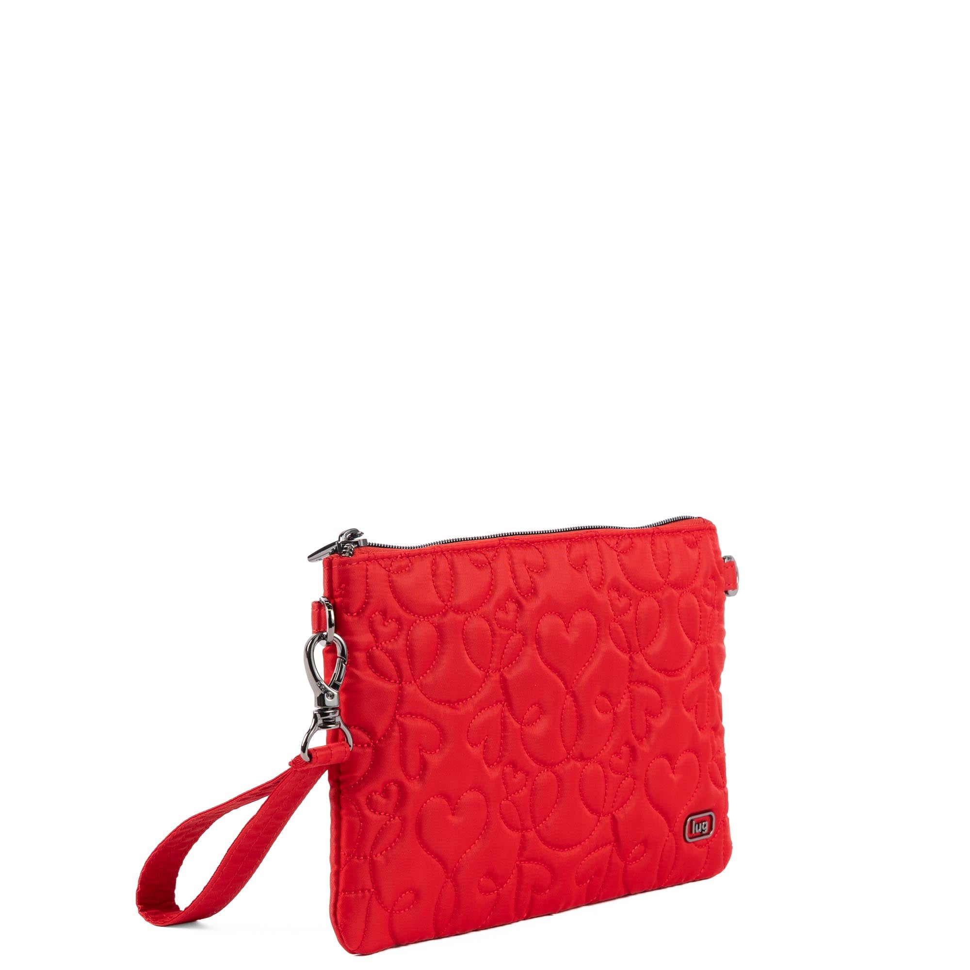 Ziplet Wristlet RFID Wallet - POPPY RED-SWIRLY HEARTS - 25611_Ziplet_PoppyRedSwirlyHearts_Angle_02