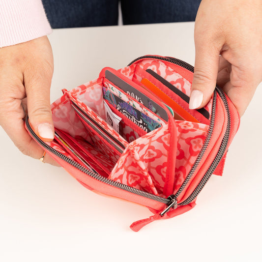 Splits Compact RFID Wallet - - 25648_Splits2_RosyGlow_Lifestyle_01