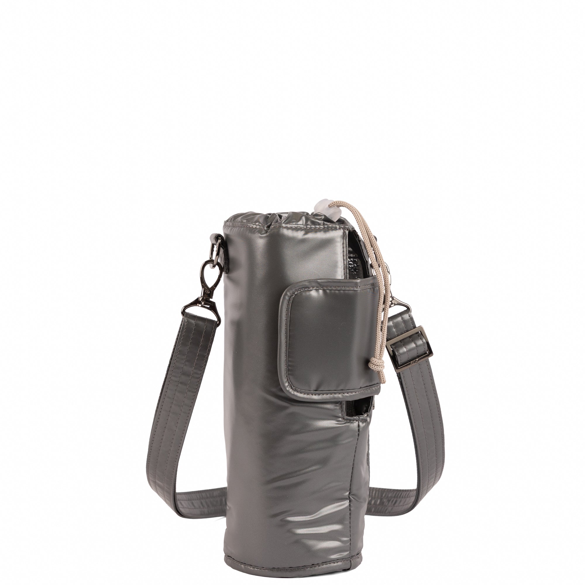 Huggie XL Crossbody Bottle Holder - METALLIC STORM - 25685_HuggieXL_MetallicStorm_Angle_04