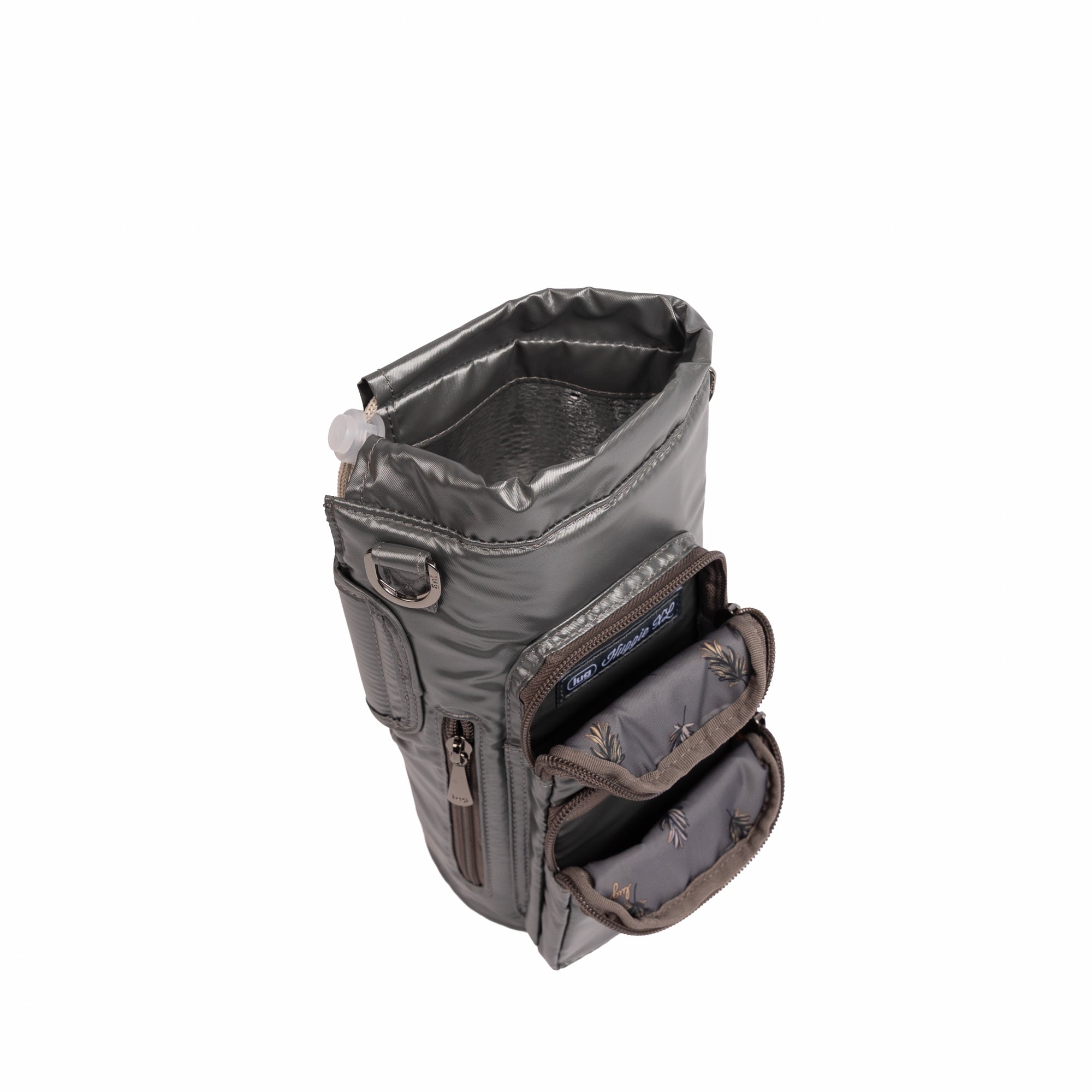 Huggie XL Crossbody Bottle Holder - METALLIC STORM - 25685_HuggieXL_MetallicStorm_Angle_05