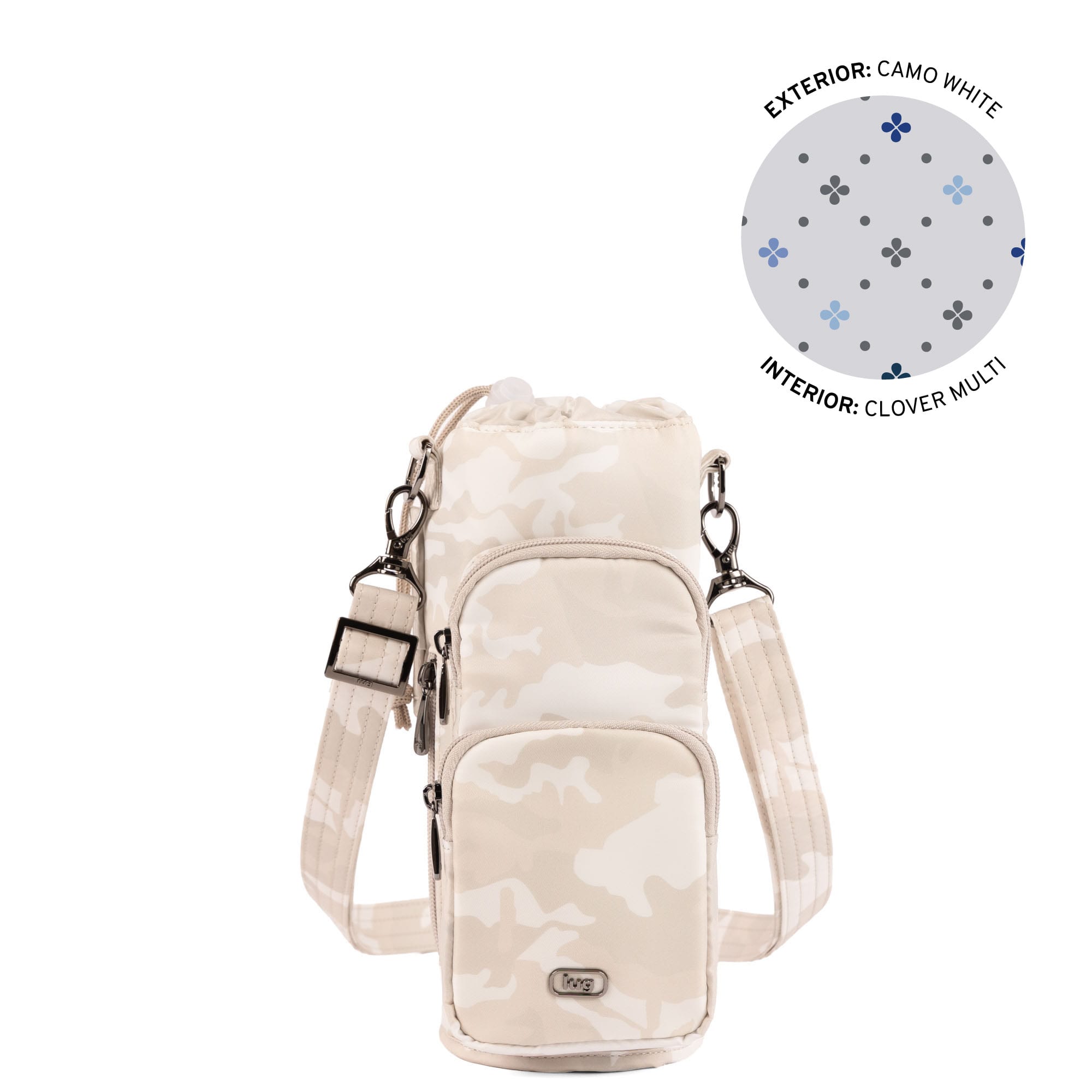 Huggie XL Crossbody Bottle Holder - CAMO WHITE - 25686_HuggieXL_CamoWhite_Angle_01