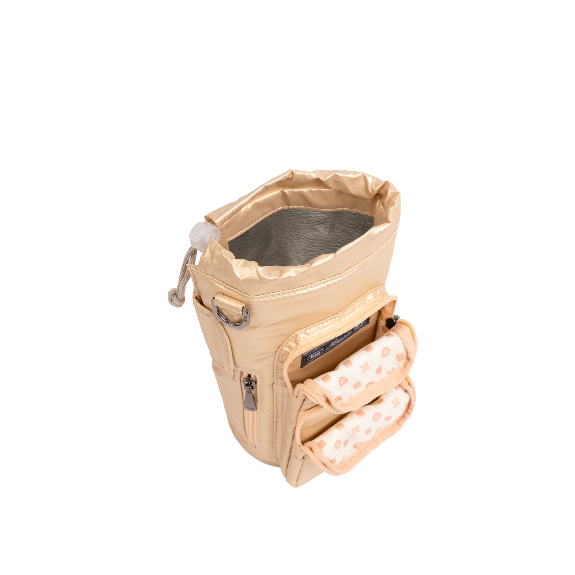 Huggie XL Crossbody Bottle Holder - METALLIC ROSE GOLD - 25688_HuggieXL_MetallicRoseGold_Angle_05