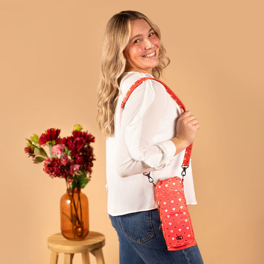 Huggie XL Crossbody Bottle Holder - - 25689_HuggieXL_CandyHearts_Hover
