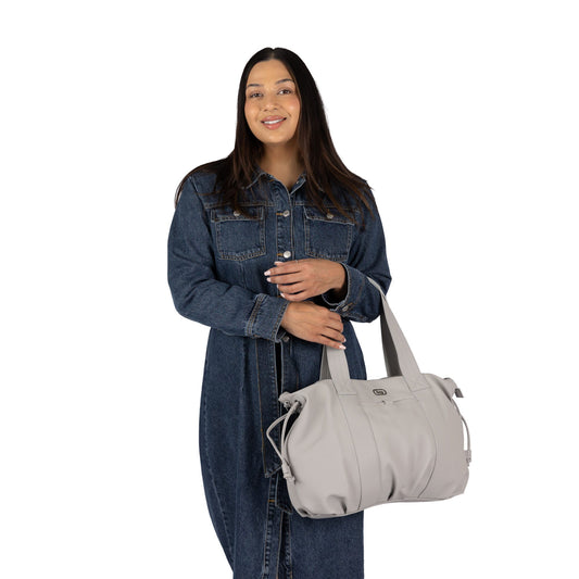 Piper Matte Luxe VL Hobo Tote Bag - - 25752_PiperML_CloudGrey_BagProportions_02