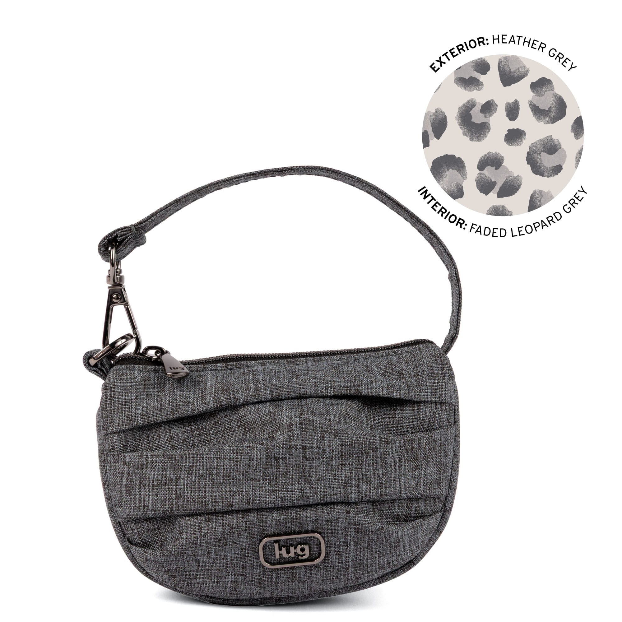 Disco Pleated Pouch - HEATHER GREY - 25770_Disco_HeatherGrey_Angle_01