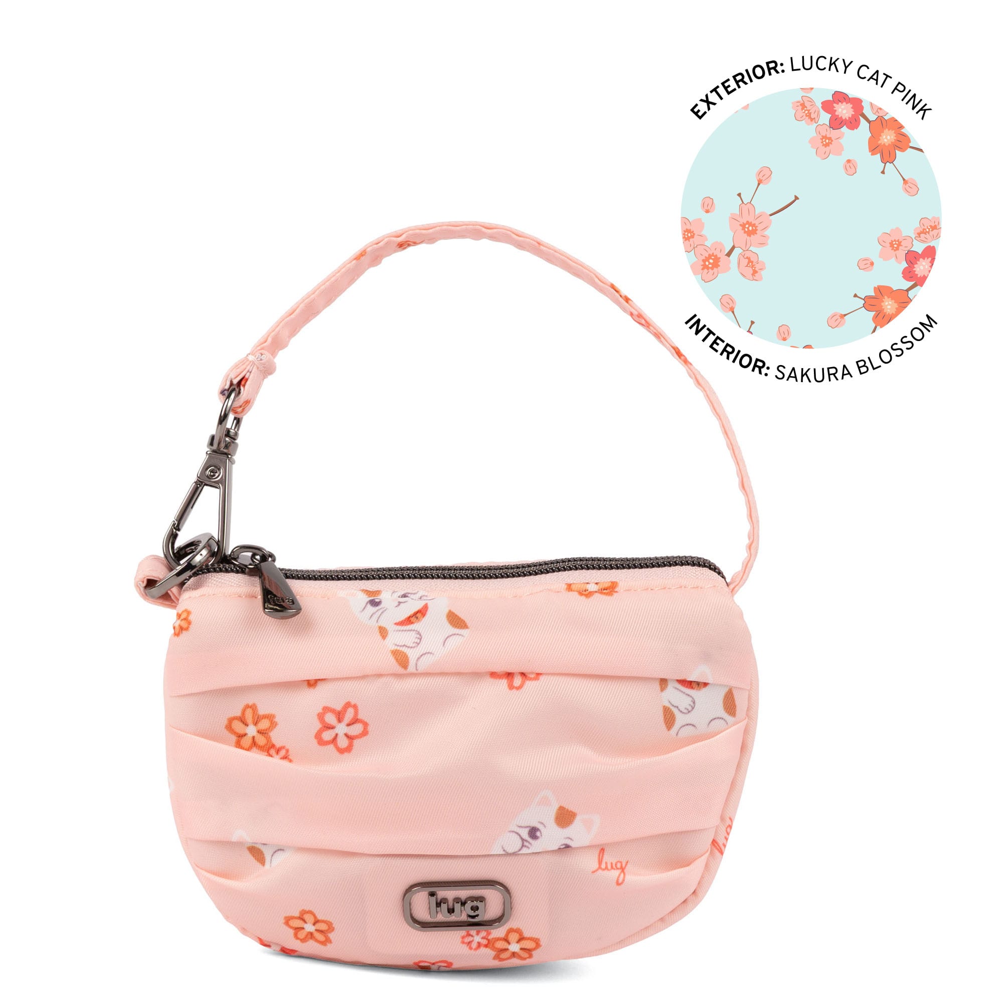 Disco Pleated Pouch - LUCKY CAT PINK - 25775_Disco_LuckyCatPink_Angle_01