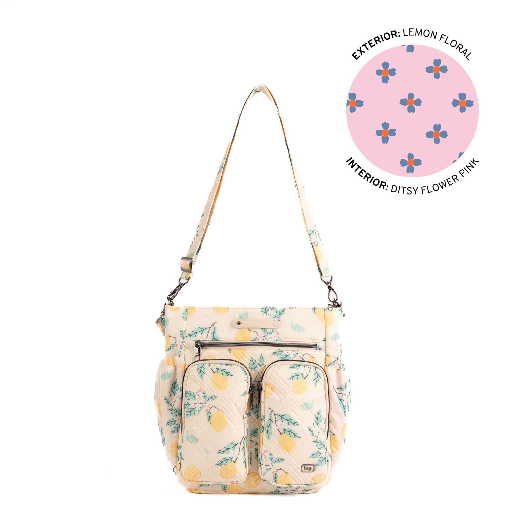 Toodles Tote Bag - LEMON FLORAL - 26048_Toodles_LemonFloral_Angle_01