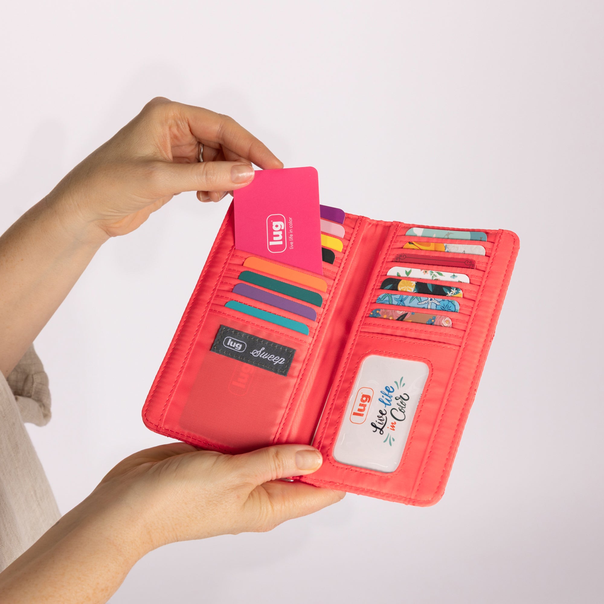 Sweep Slim Flap Wallet - - 26052_Sweep_PinkGrapefruit_BagProproption_1