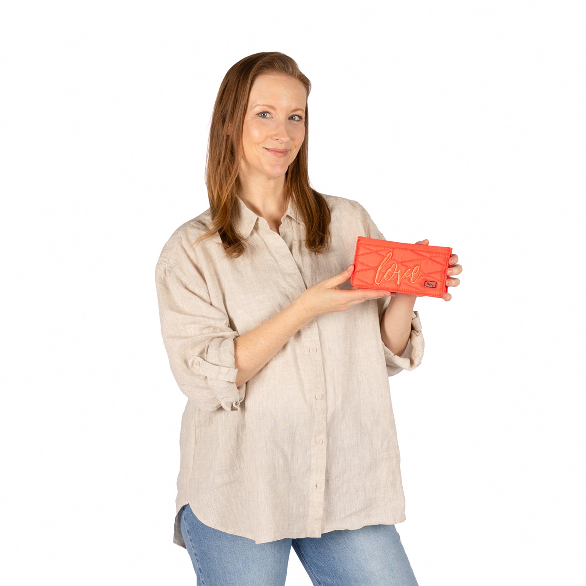 Sweep Slim Flap Wallet - - 26052_Sweep_PinkGrapefruit_Lifestyle_2