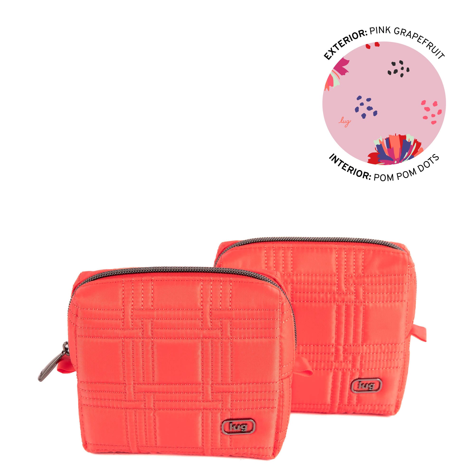 Domino Storage Pouch 2pc Set - PINK GRAPEFRUIT - 26062_DominoPouch2PC_PinkGrapefruit_Angle_01