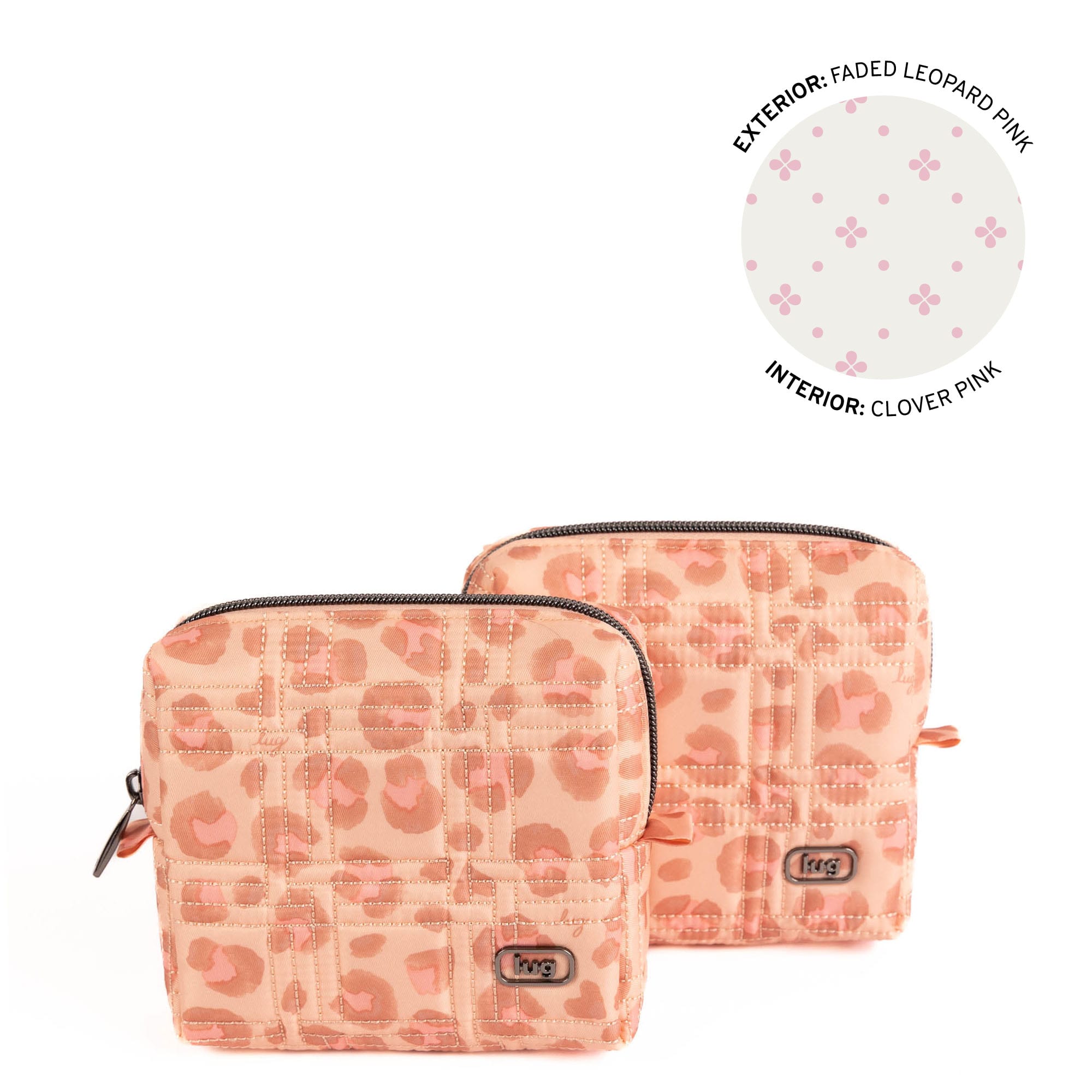 Domino Storage Pouch 2pc Set - FADED LEOPARD PINK - 26063_DominoPouch2PC_FadedLeopardPink_Angle_01