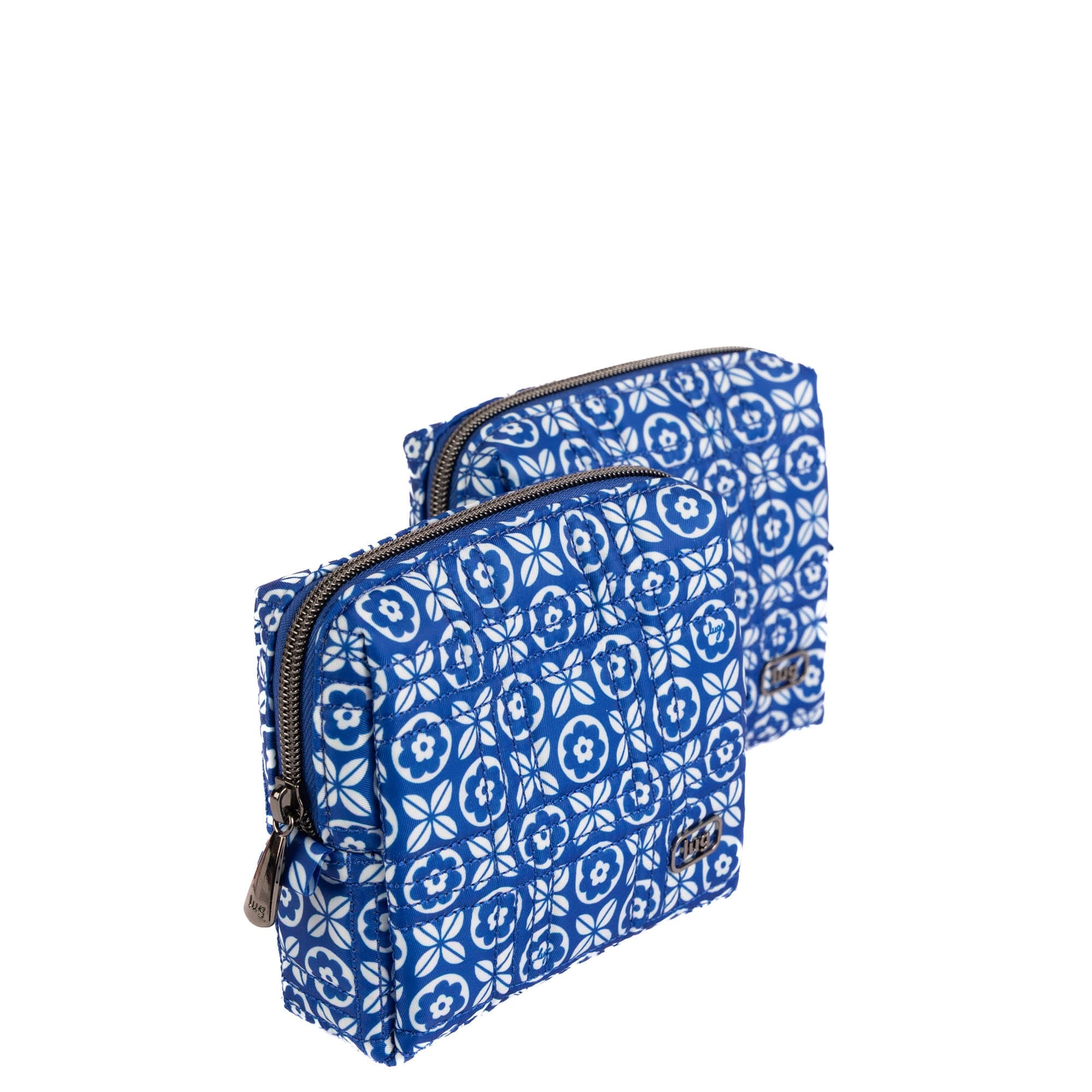 Domino Storage Pouch 2pc Set - TILE FLORAL - 26064_DominoPouch2PC_TileFloralBlue_Angle_02