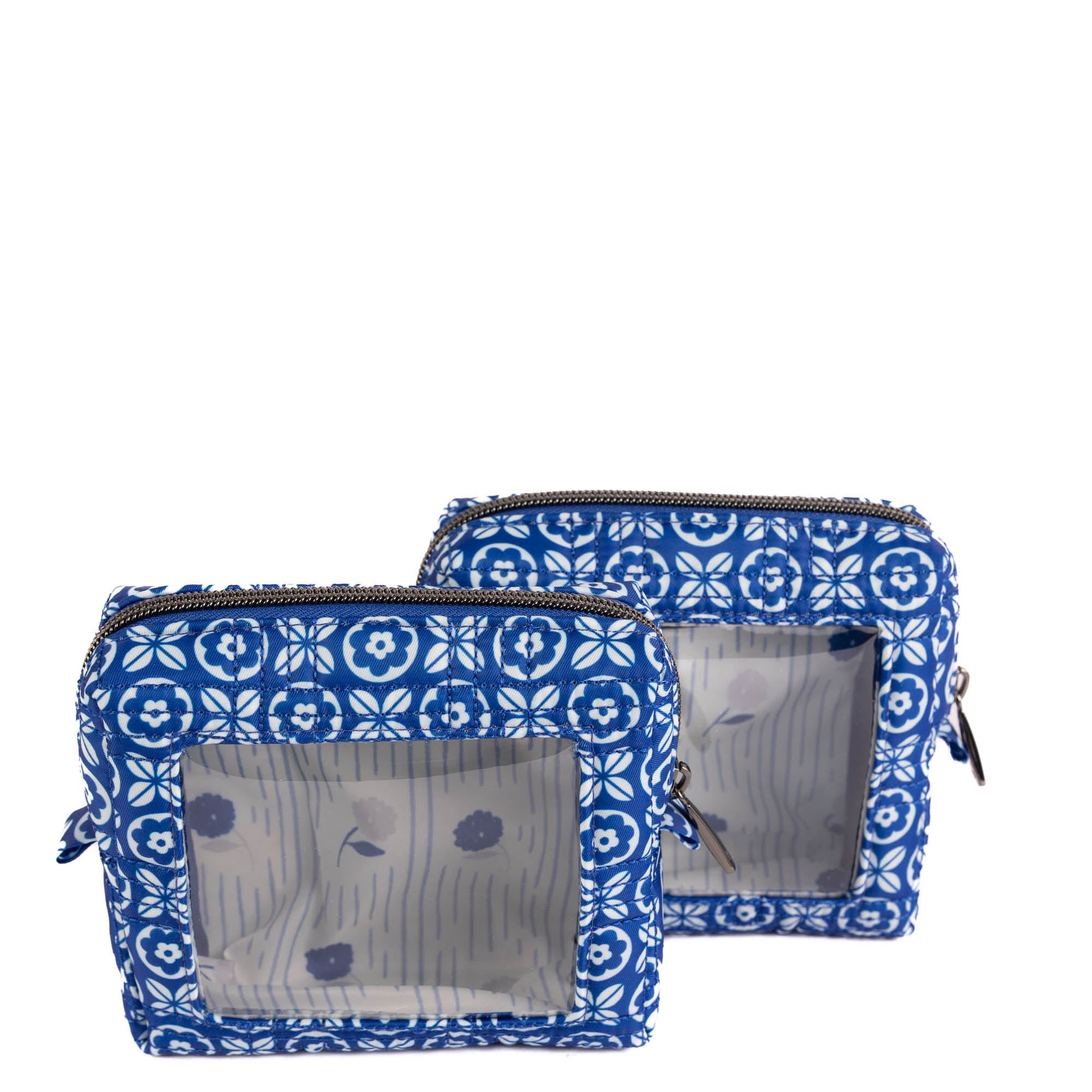 Domino Storage Pouch 2pc Set - TILE FLORAL - 26064_DominoPouch2PC_TileFloralBlue_Angle_04