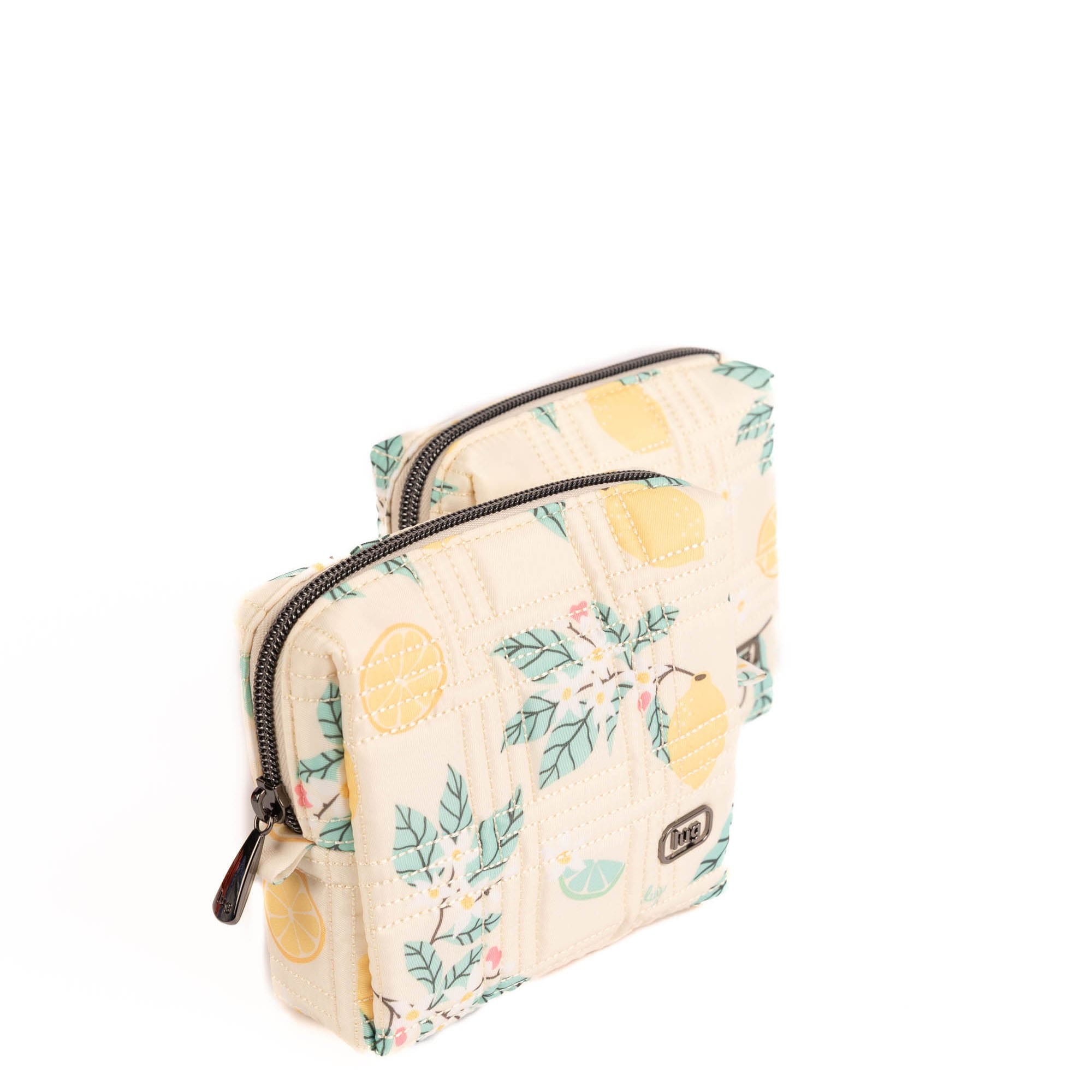 Domino Storage Pouch 2pc Set - LEMON FLORAL - 26065_DominoPouch2PC_LemonFloral_Angle_02
